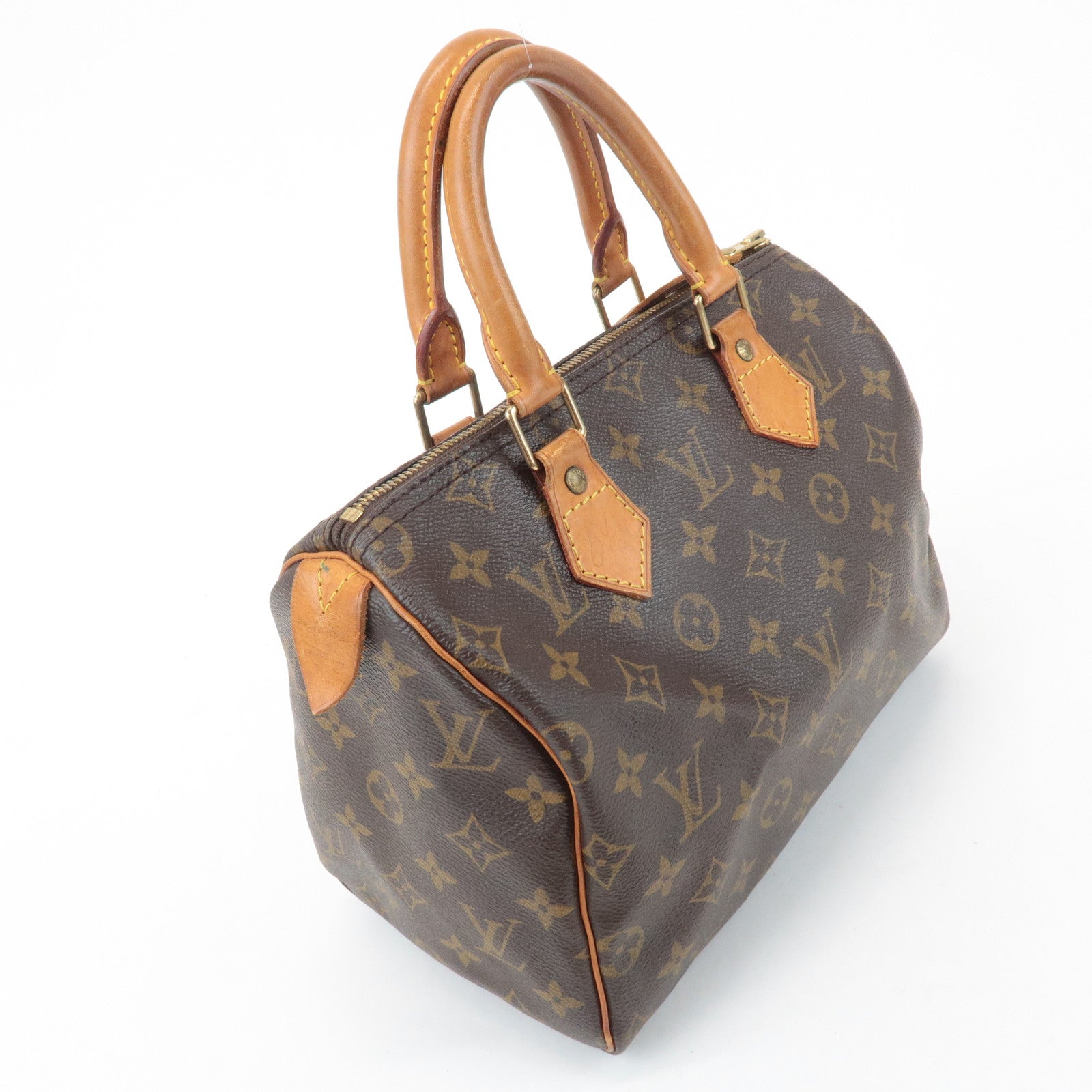 Louis Vuitton Monogram Speedy 25 Hand Bag Boston Bag Brown M41528 Used