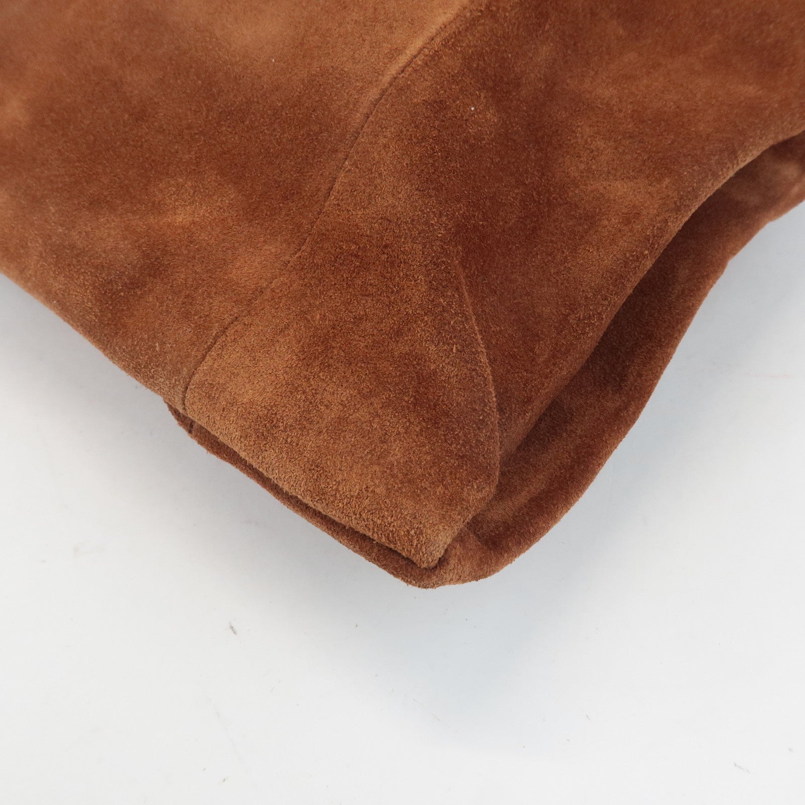 JIMMY CHOO Logo Suede Leather Shoulder Bag Hand Bag Brown Used