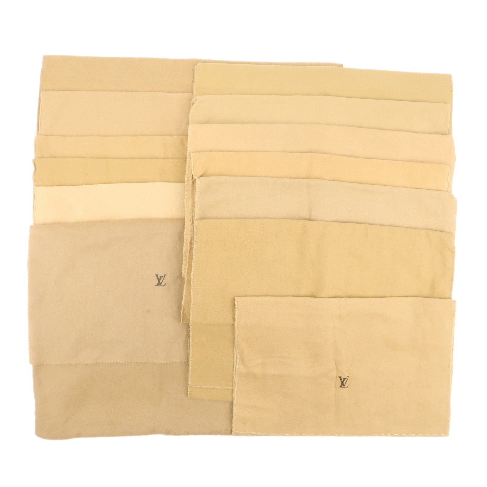 Louis Vuitton Set of 13 Dust Bag Storage Bag Flap Style Beige