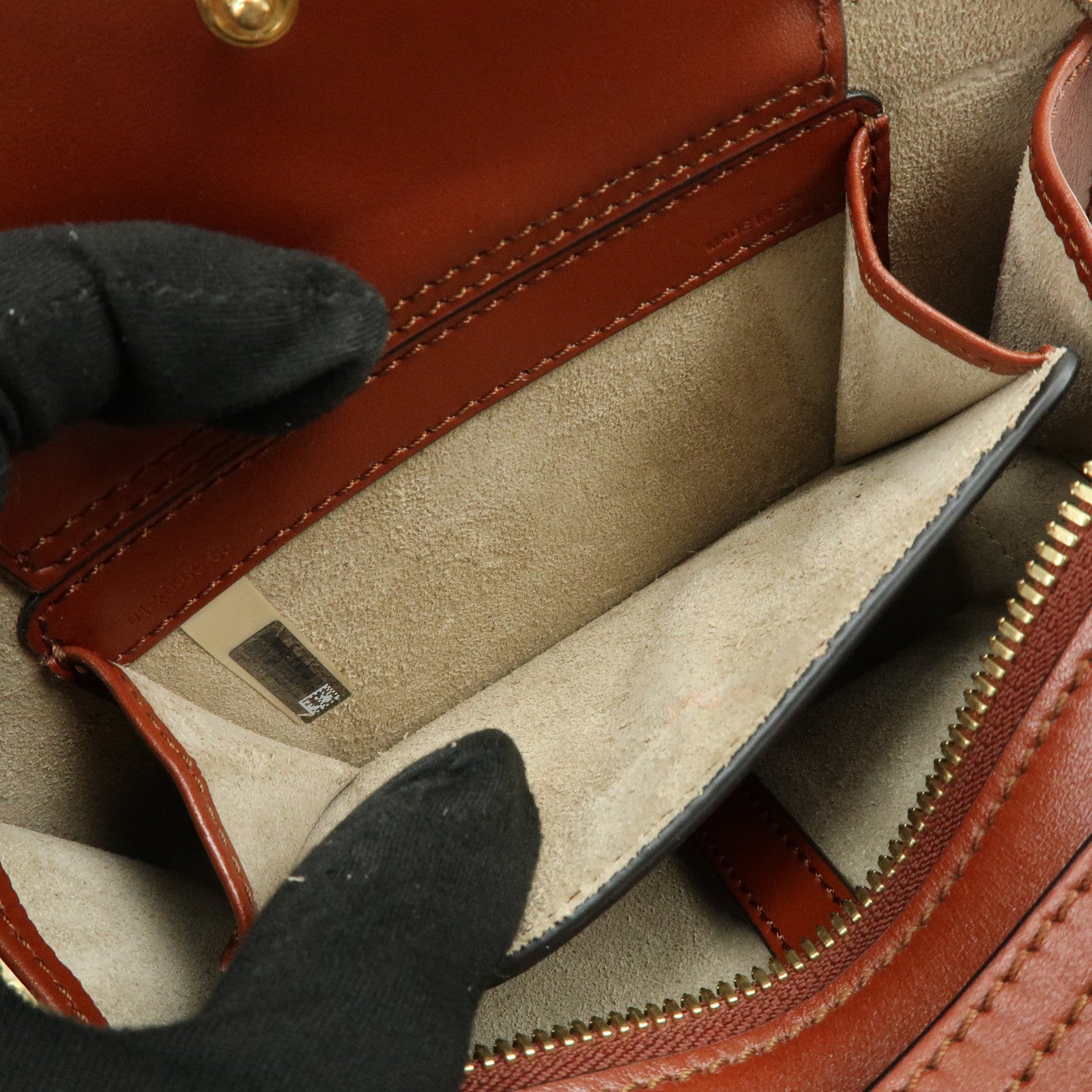 Chloe Leather 2Way Chain Shoulder Bag Mini Vanity Bag Brown