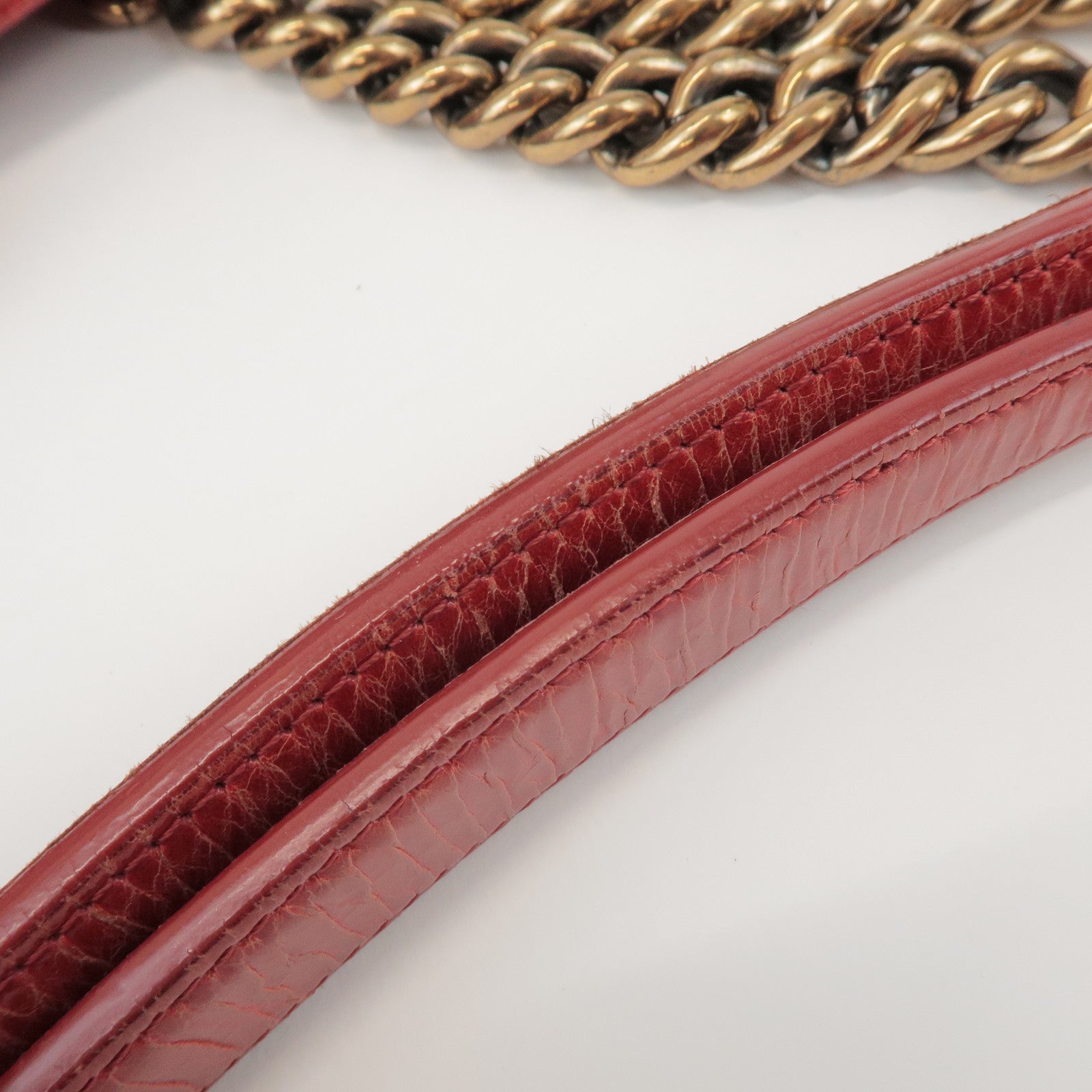 CHANEL CHANEL 2.55 Leather Chain Shoulder Bag Hand Bag Red