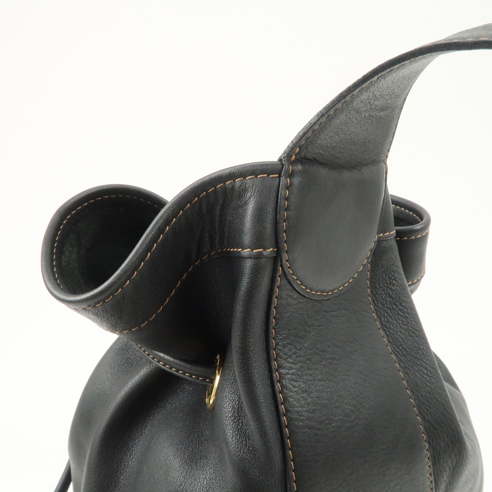 LOEWE Anton Leather Shoulder Bag Cross Body Bag Black Used