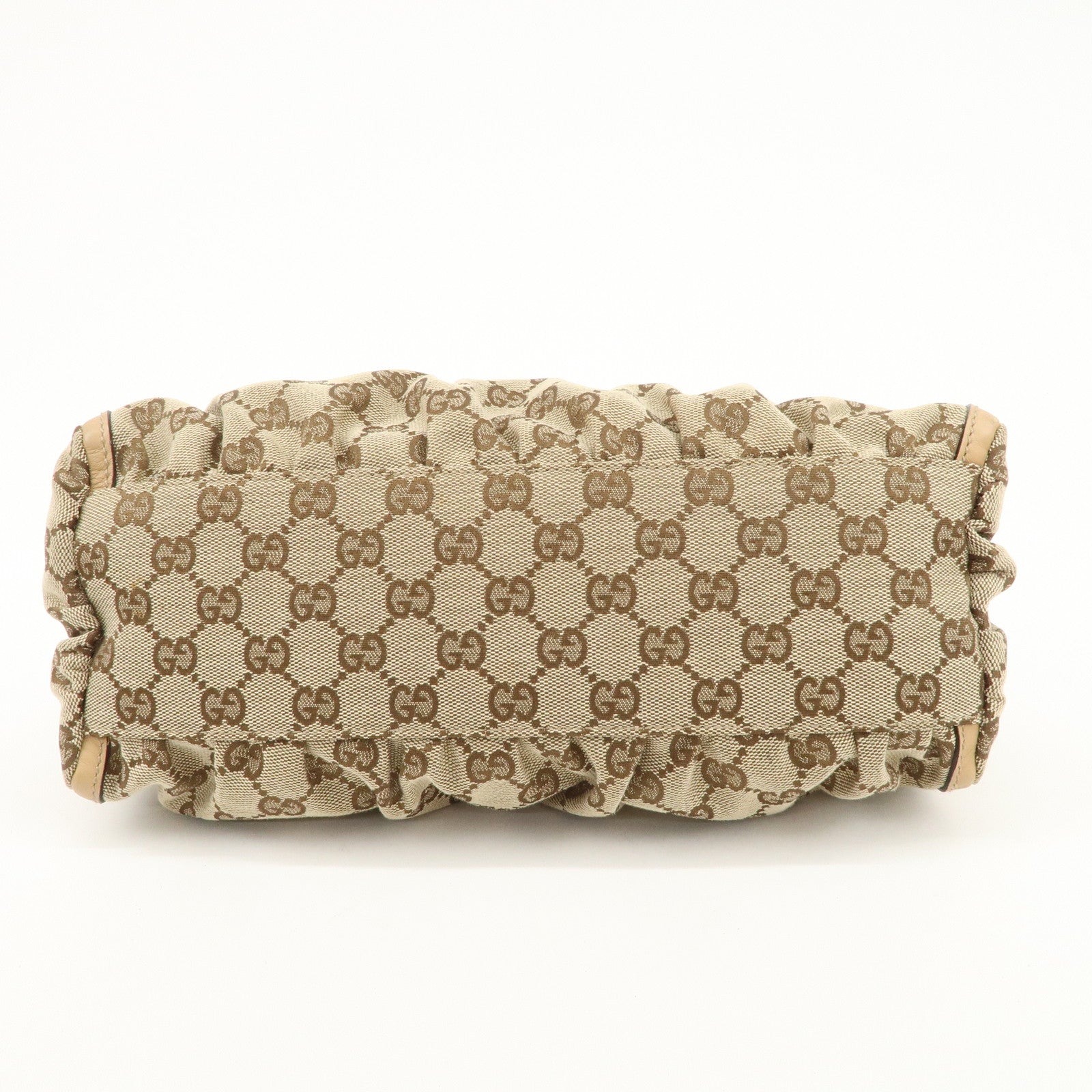 GUCCI Abbey GG Canvas Leather Shoulder Bag Beige 190525 Used