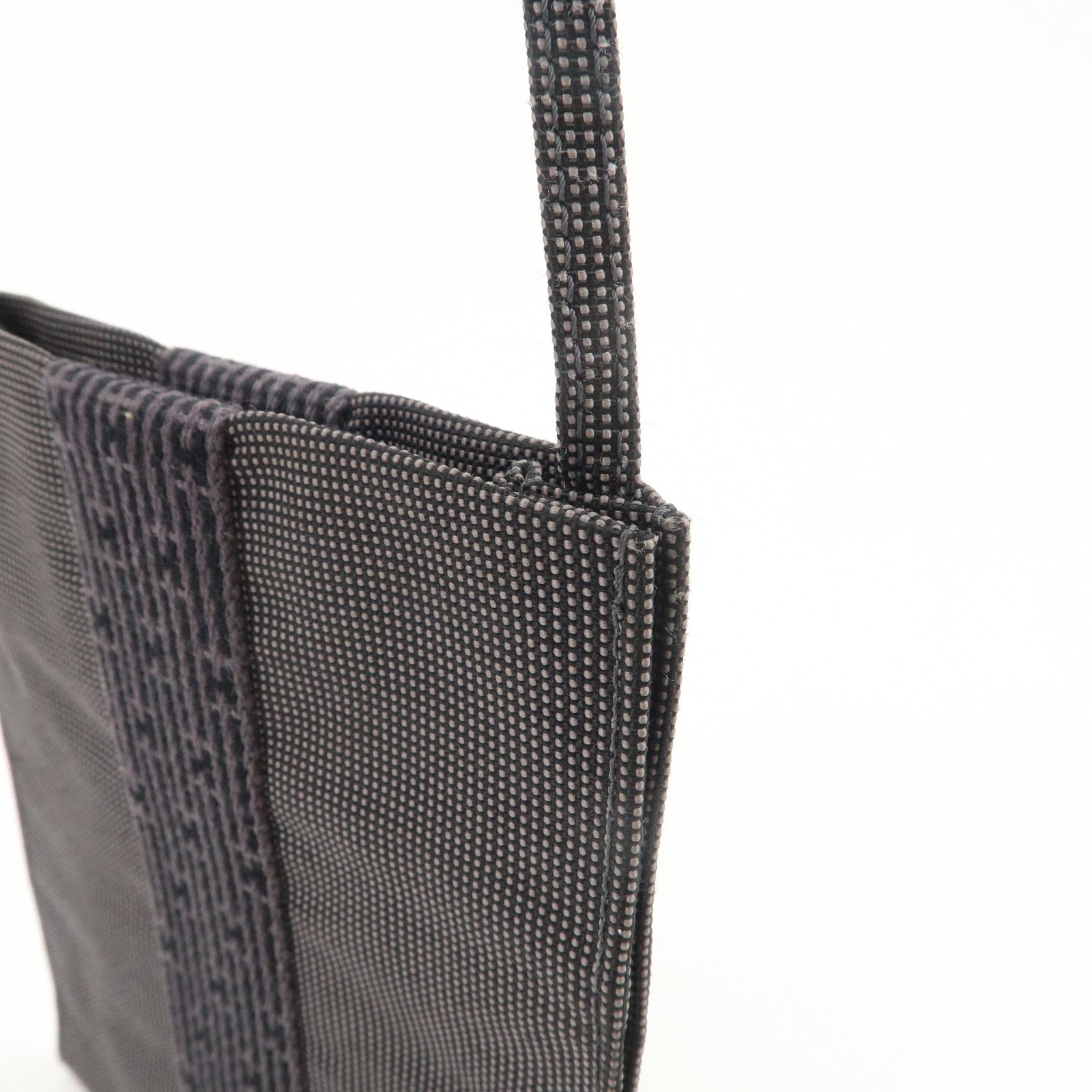 HERMES Herline Herbag Canvas Shoulder Bag Crossbody Bag Black