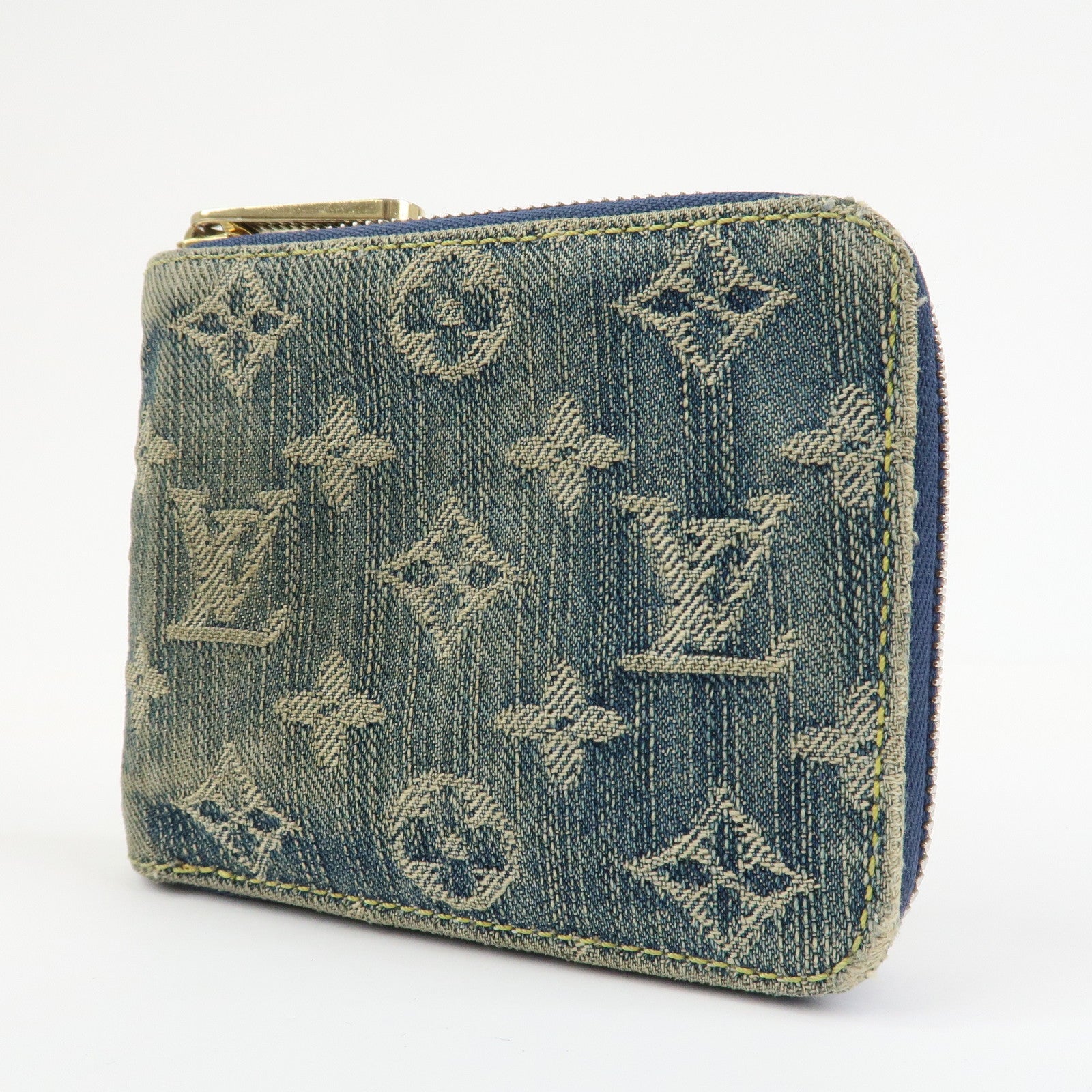 Louis Vuitton Monogram Denim Mini Zippy Wallet Blue M95342