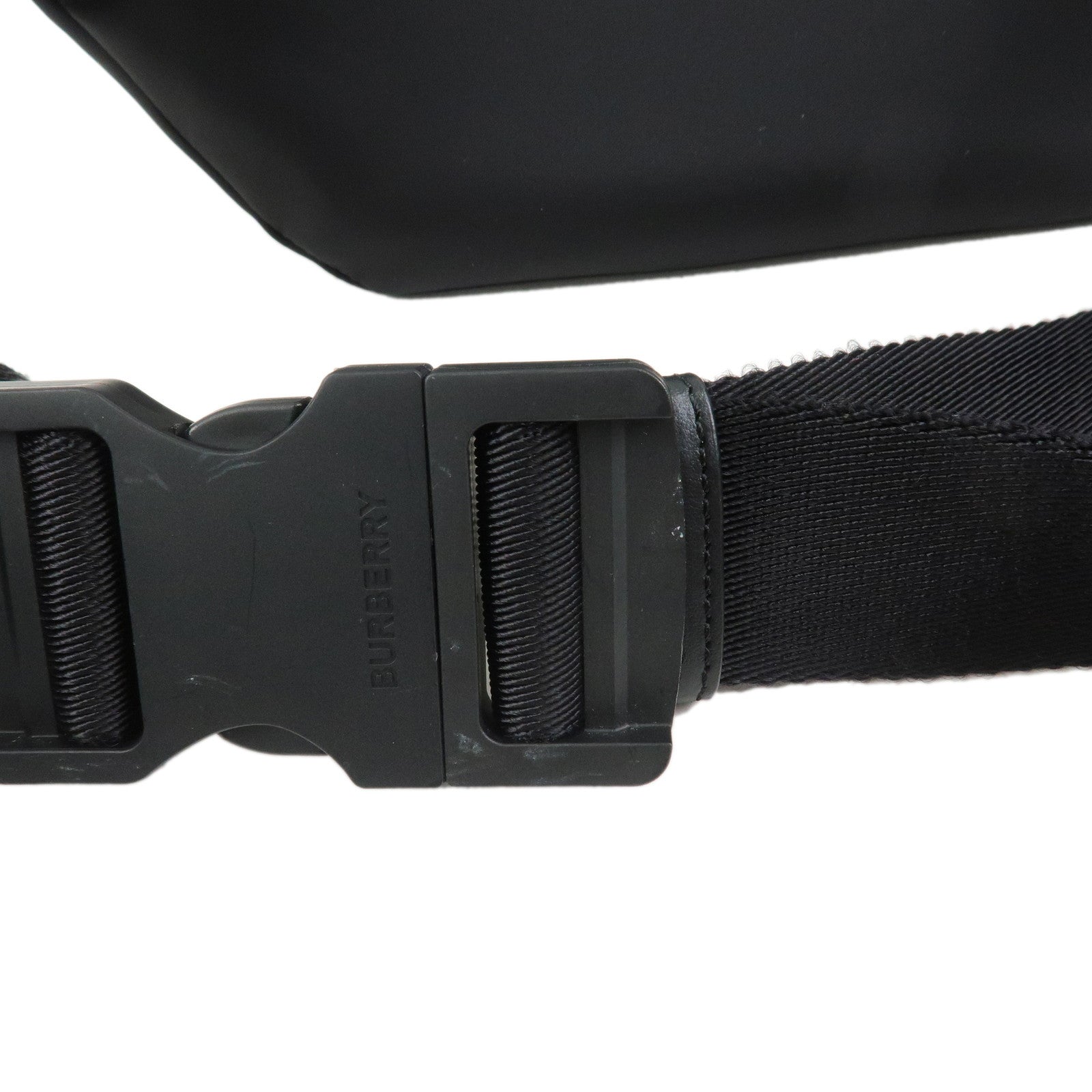 BURBERRY Nylon Leather Waist Bag Crossbody Bag Black