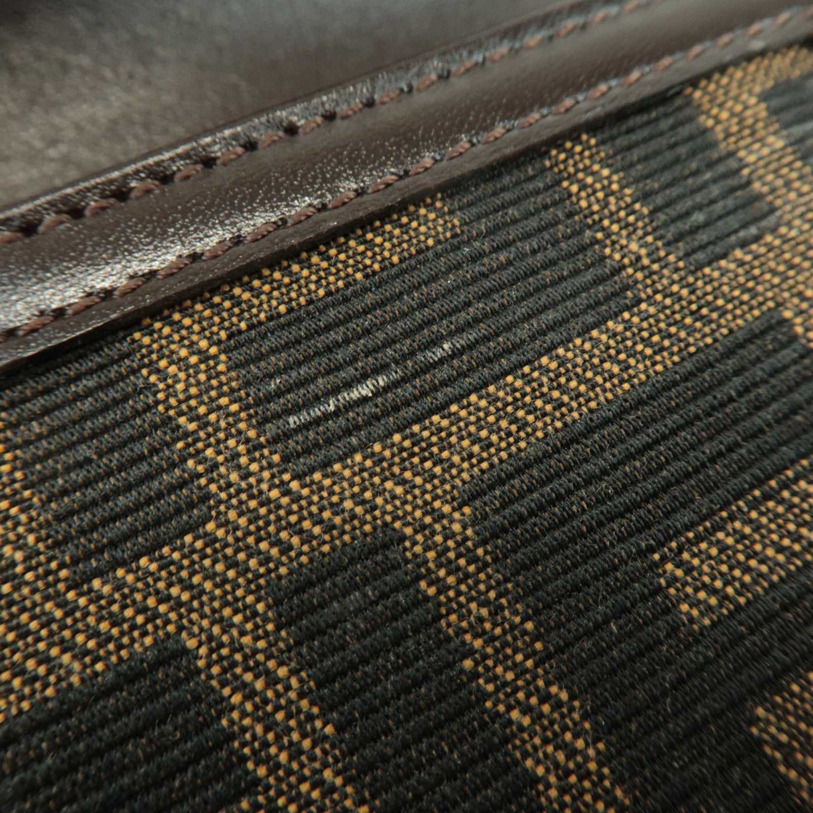 FENDI Zucca Leather Canvas Tri-fold Wallet Black Brown 30794 Used