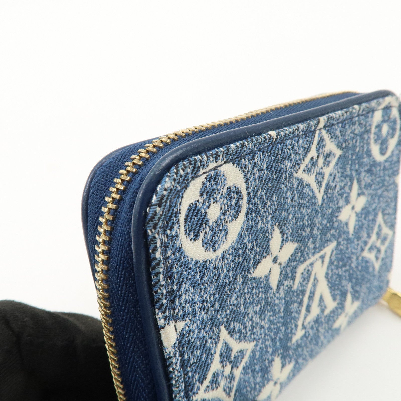 Louis Vuitton Monogram Denim Coin Case Compact Wallet Blue M81185