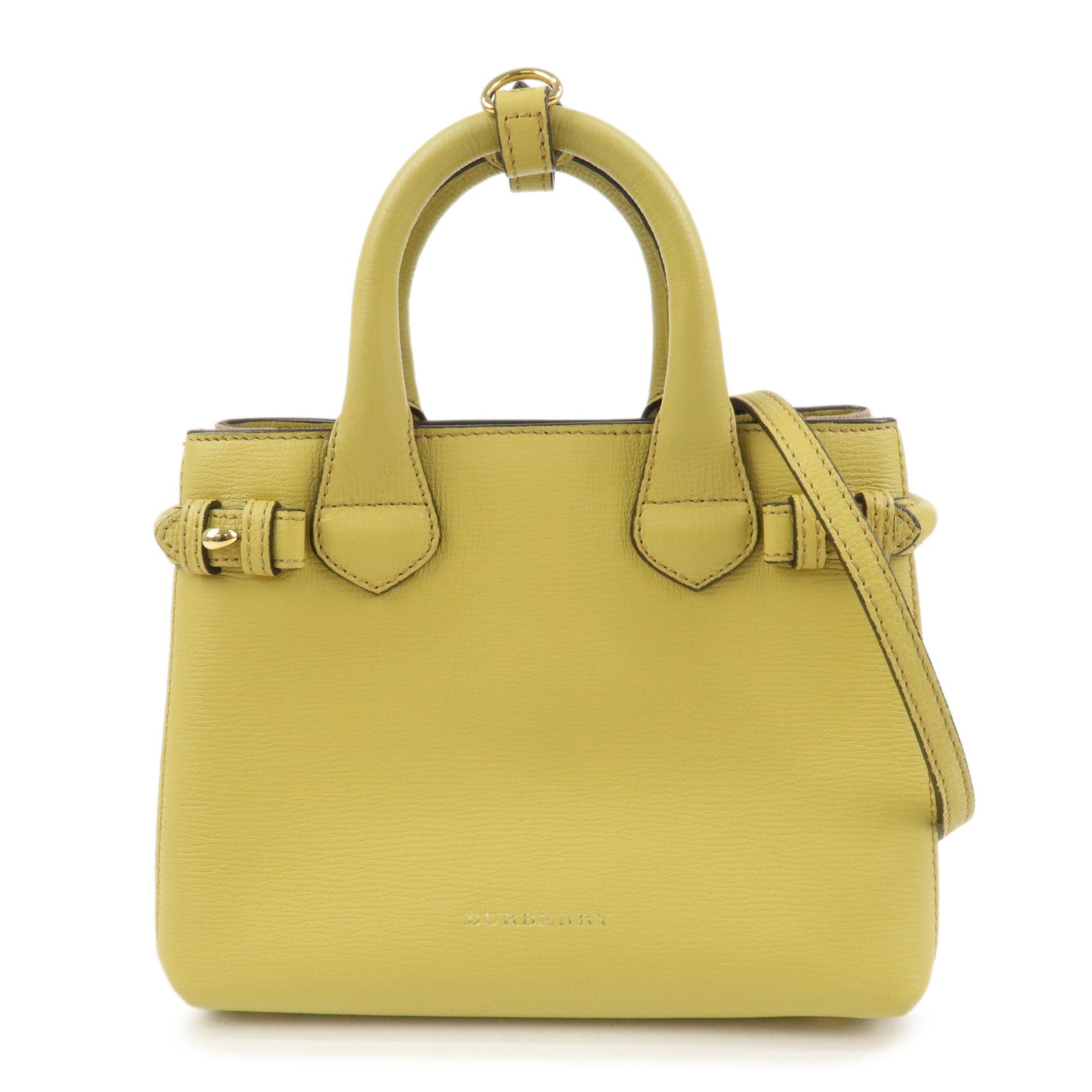 Burberry Banner Bag 2Way Leather Shoulder Hand Bag Nova Check