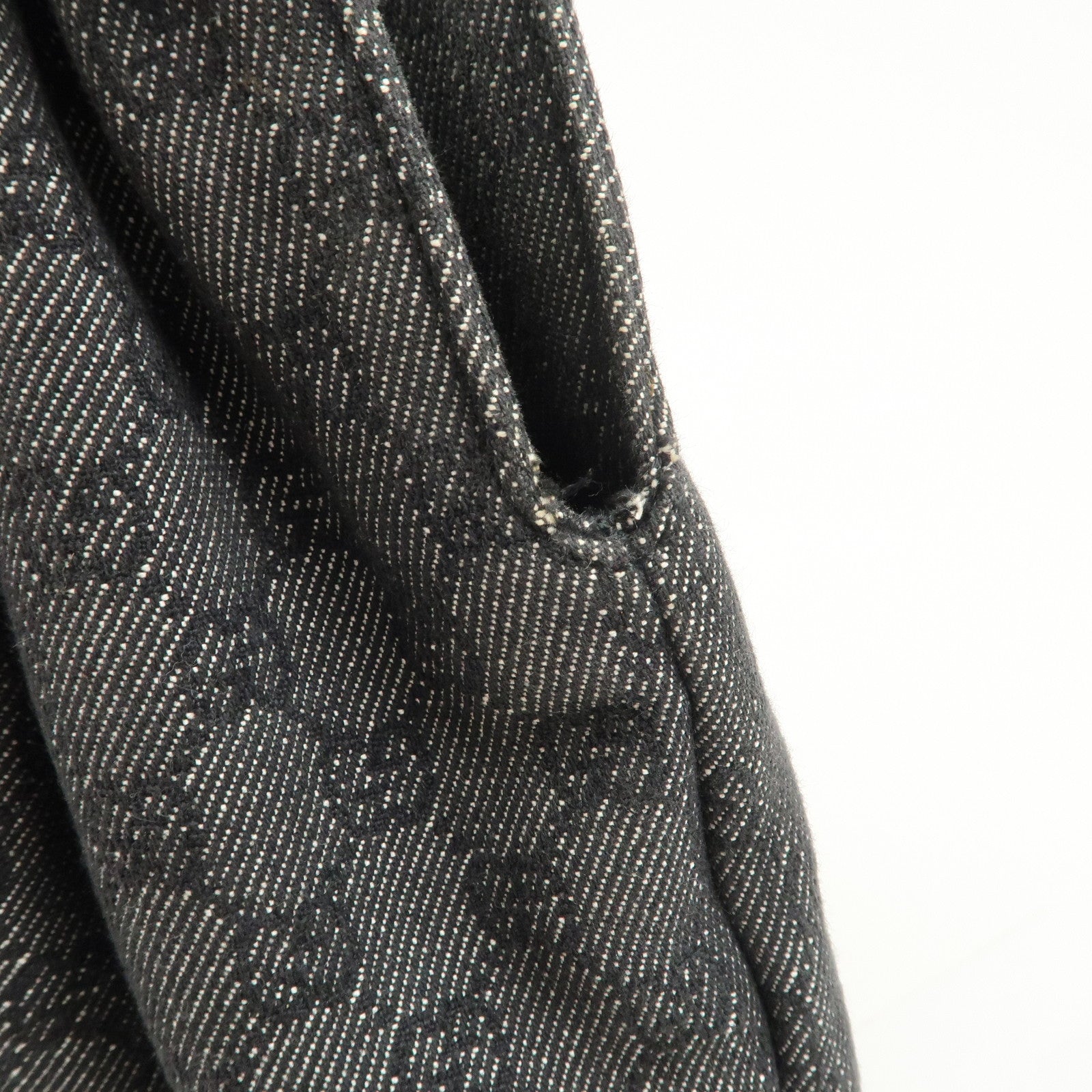 GUCCI Bamboo GG Monogram Denim Shoulder Bag Hand Bag Black 92709