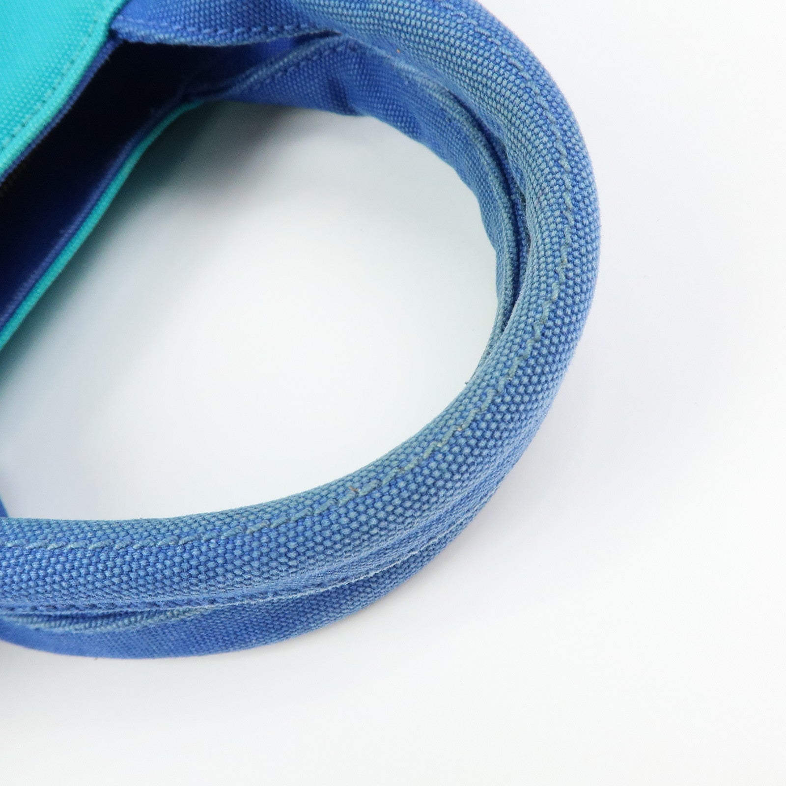 PRADA Triangle Logo Canapa Canvas 2Way Bag Tote Bag Blue BN2642