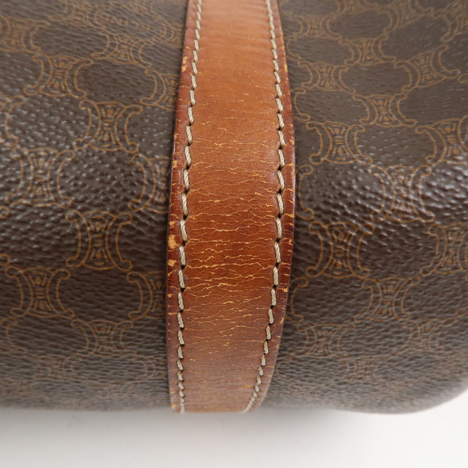 CELINE Macadam PVC Leather Hand Bag Shoulder Bag Brown