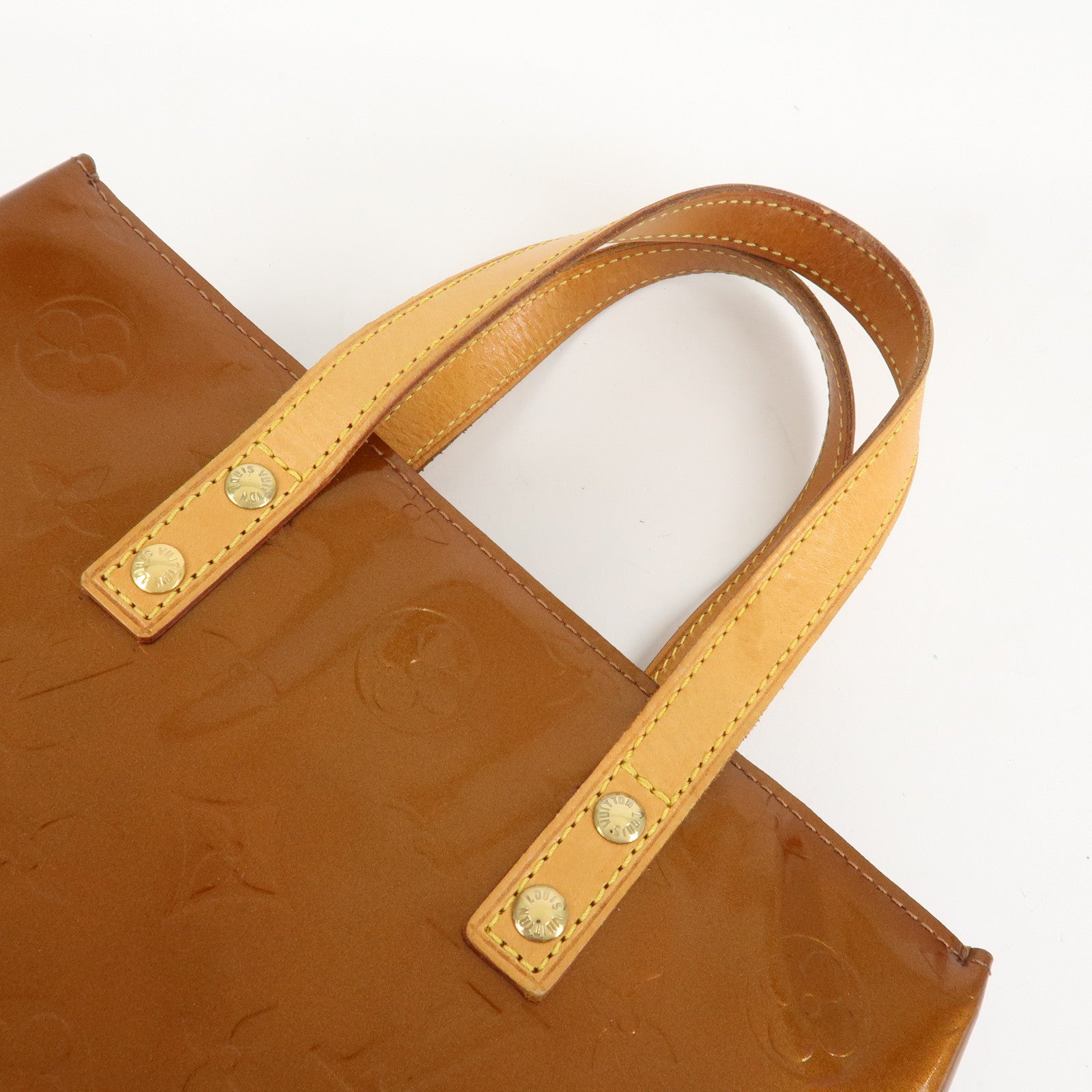 Louis Vuitton Monogram Vernis Lead PM Hand Bag Bronze M91146