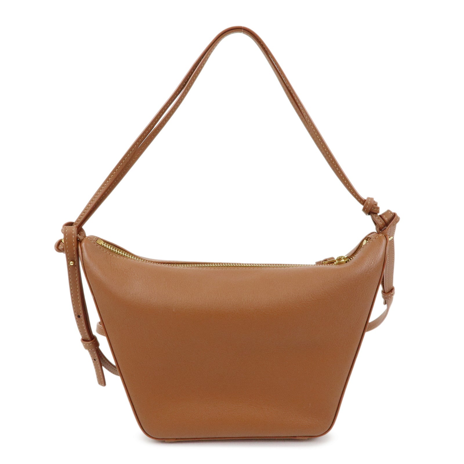 LOEWE Anagram Hammock Calf Leather Shoulder Bag Hobo Bag Brown