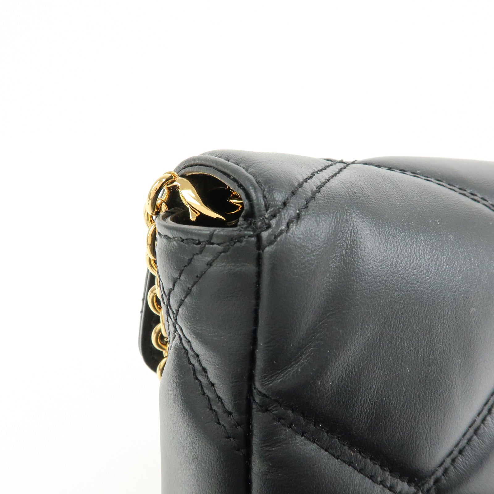 VERSACE Medusa Leather Chain Shoulder Bag Crossbody Bag Black