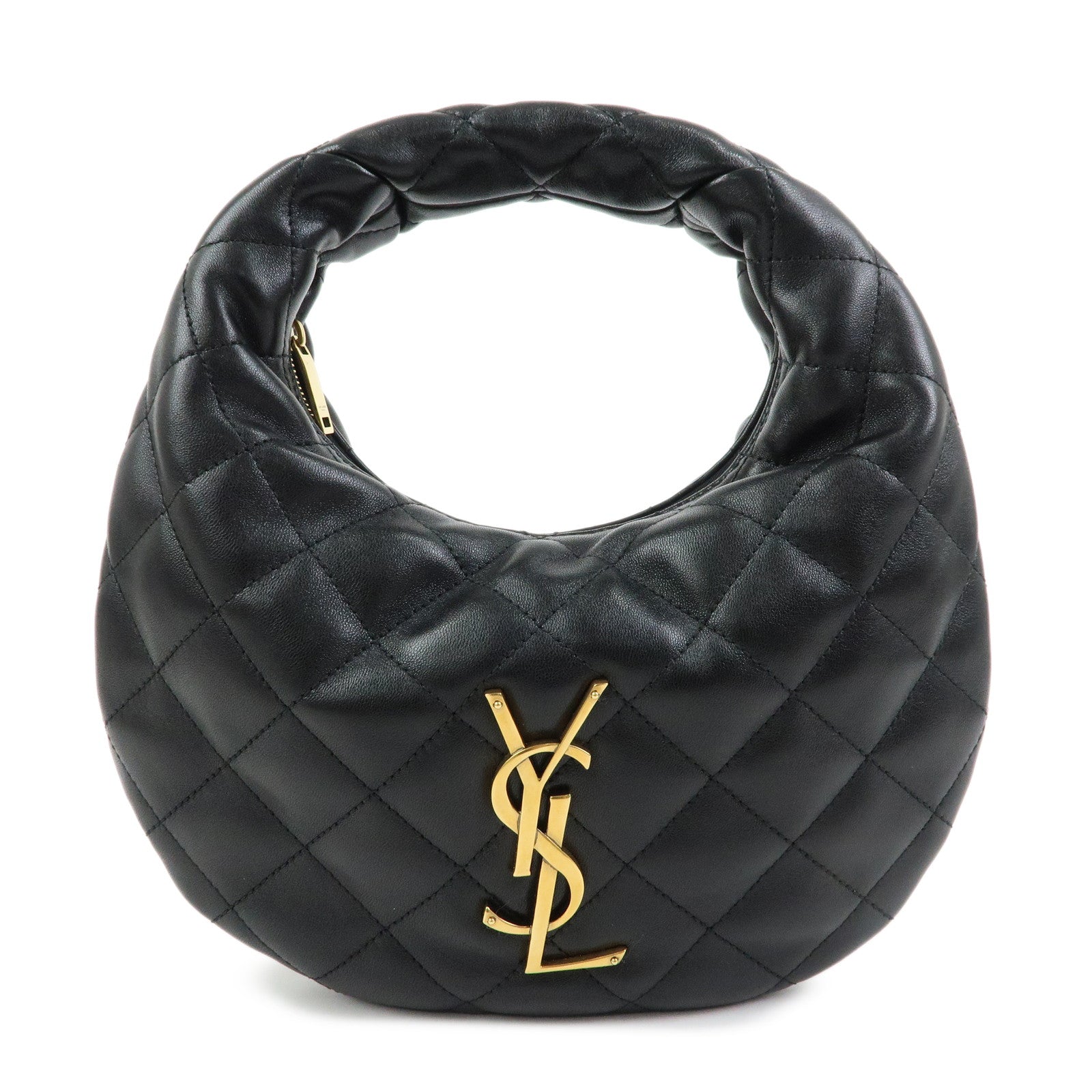 SAINT LAURENT PARIS ICARINO Quilting Nappa Leather Hand Bag Black