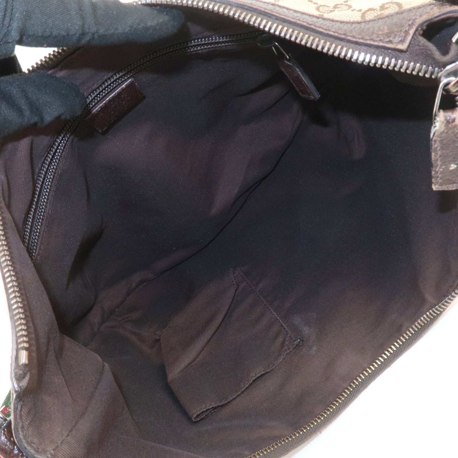 GUCCI Sherry GG Canvas Leather Shoulder Bag Beige Brown 181092 Used