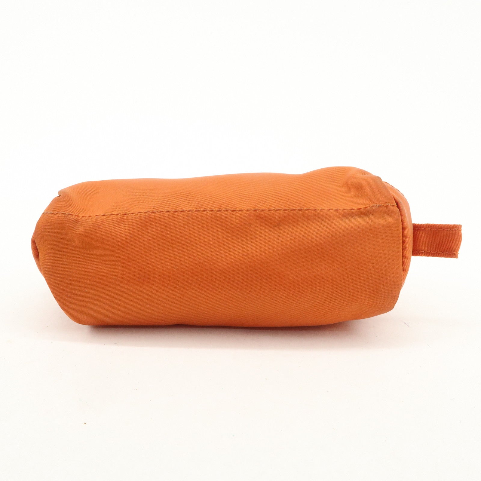 PRADA Set of 2 Nylon Leather Cosmetic Pouch Orange Black 1N0175 Used