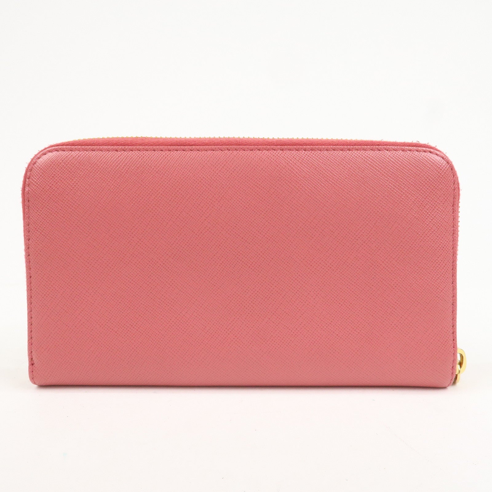 PRADA Logo Saffiano Leather Zippy Long Wallet Pink 1M0506