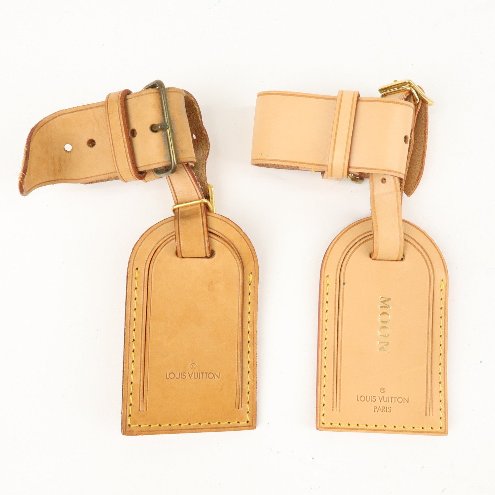 Louis Vuitton Set of 10 Nume Leather Name Tag & Poignet Natural Used