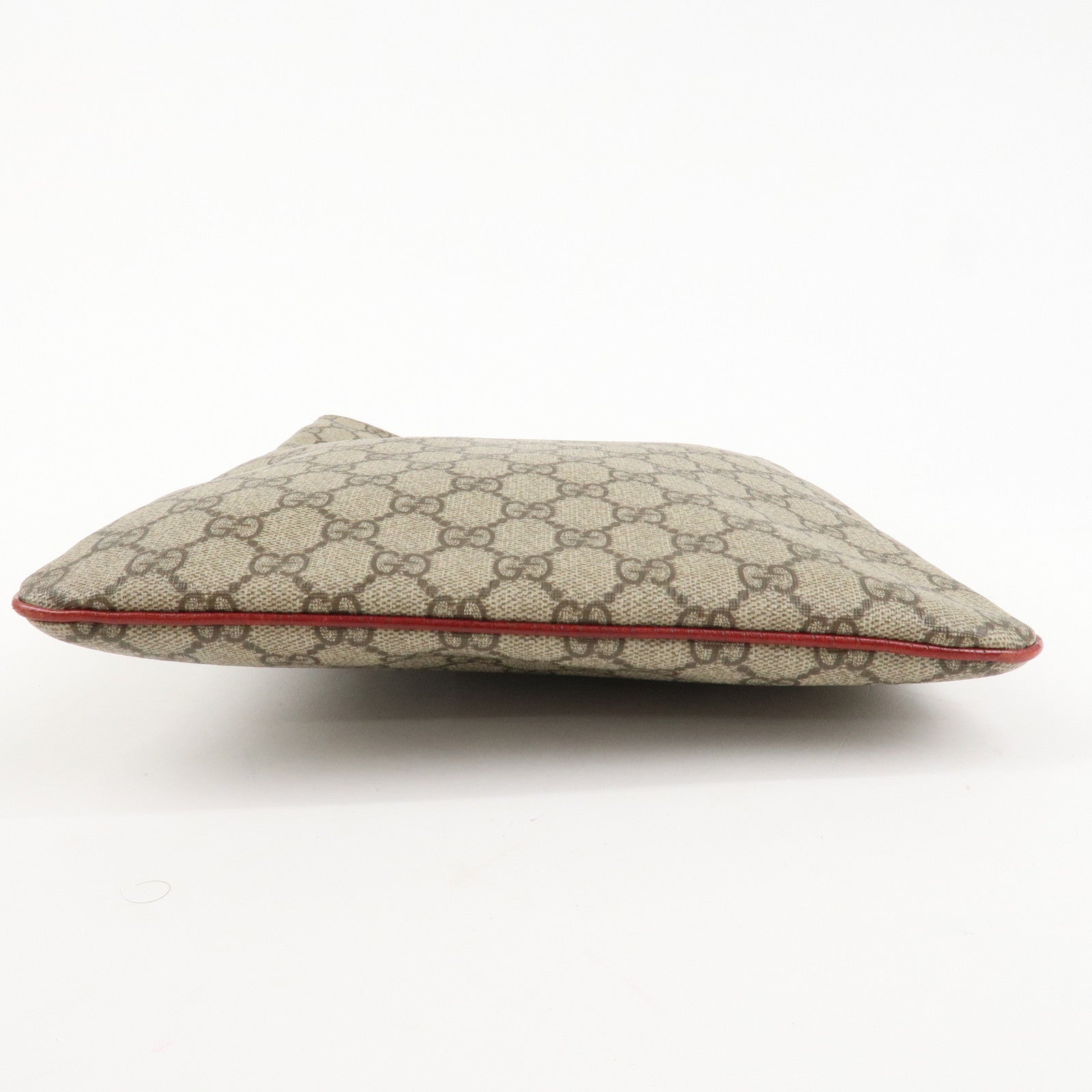 GUCCI Gucci GG Supreme Leather Tote Bag Hand Bag Beige Red 117551