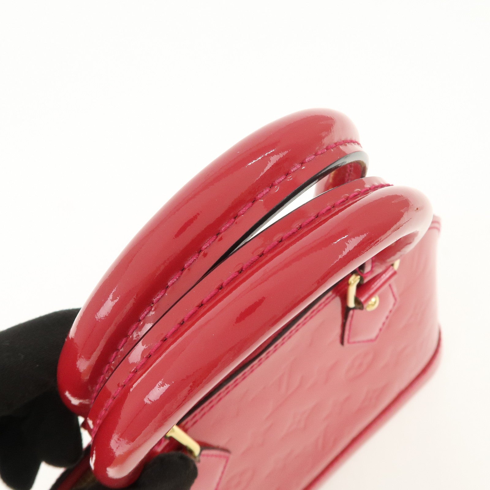 Louis Vuitton Monogram Vernis Leather Alma BB 2Way Bag Rouge M91698