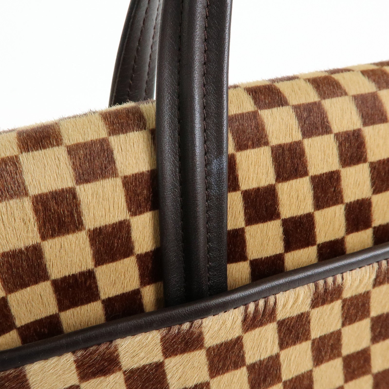 Louis Vuitton Damier Sauvage Lion Hand Bag Beige Brown M92131