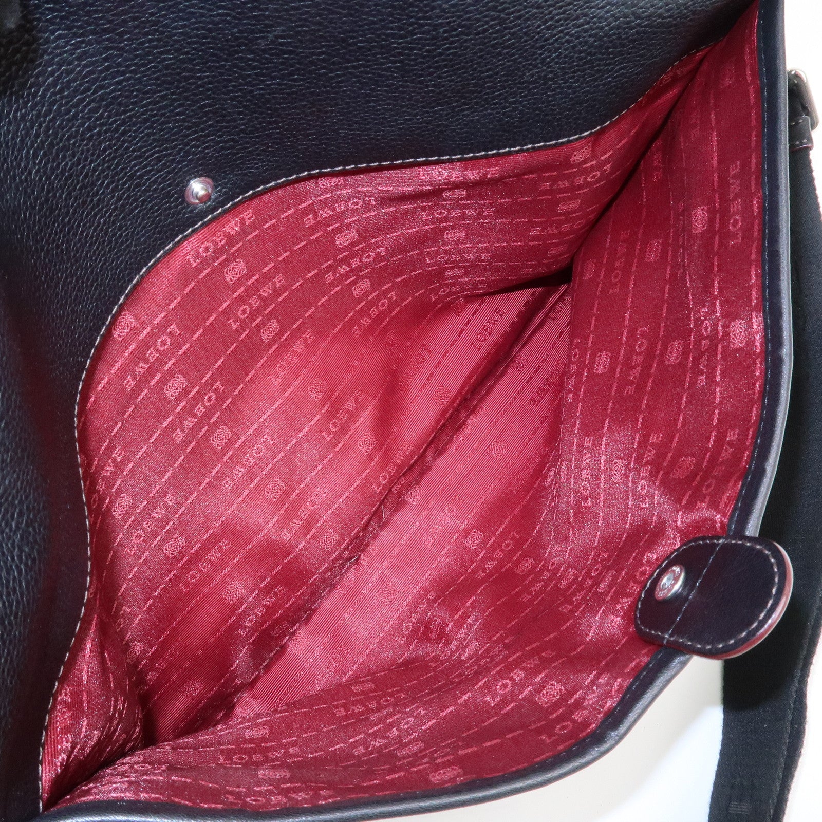 LOEWE Anagram Leather Shoulder Bag Crossbody Bag Black