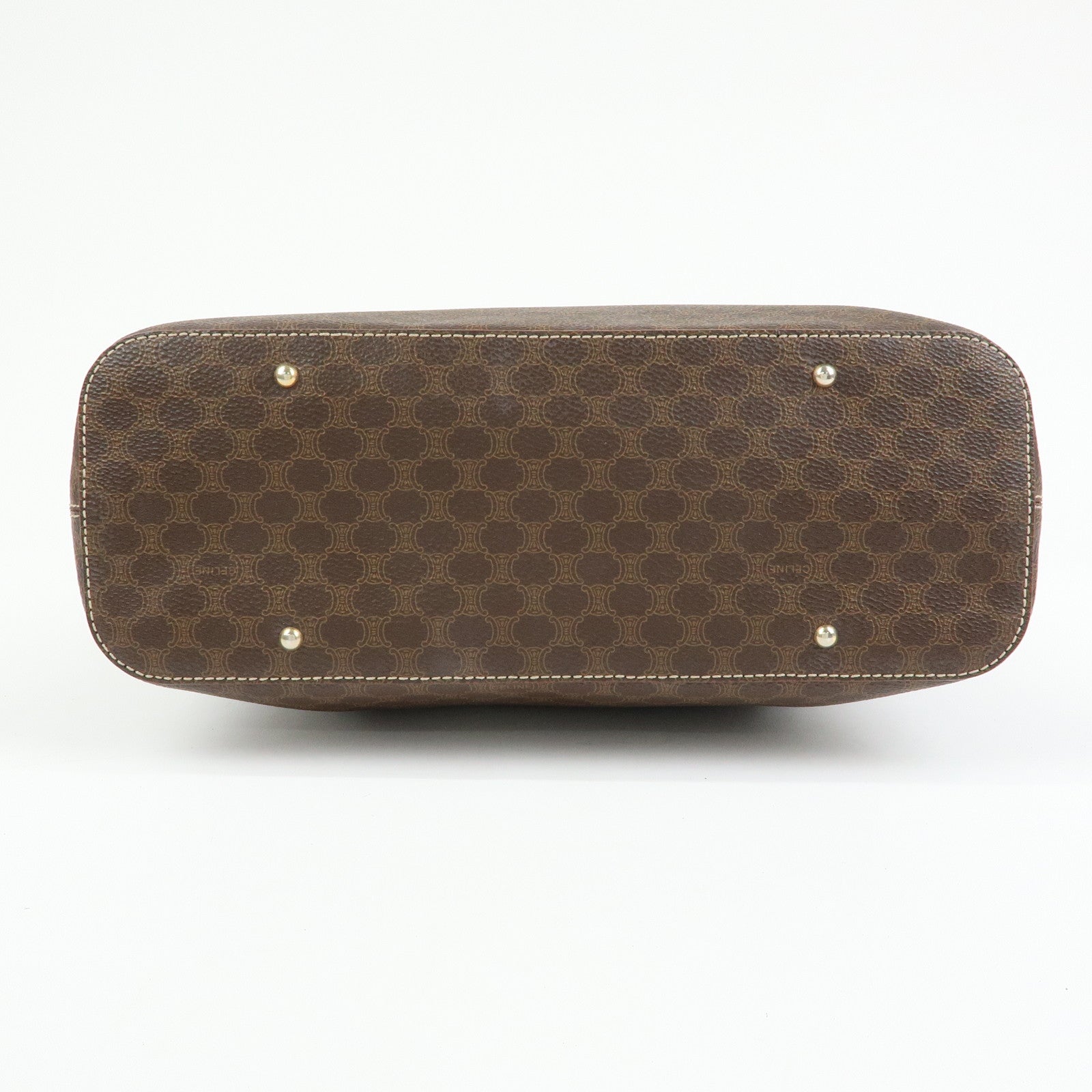 CELINE Macadam PVC Leather Shoulder Bag Hand Bag Brown