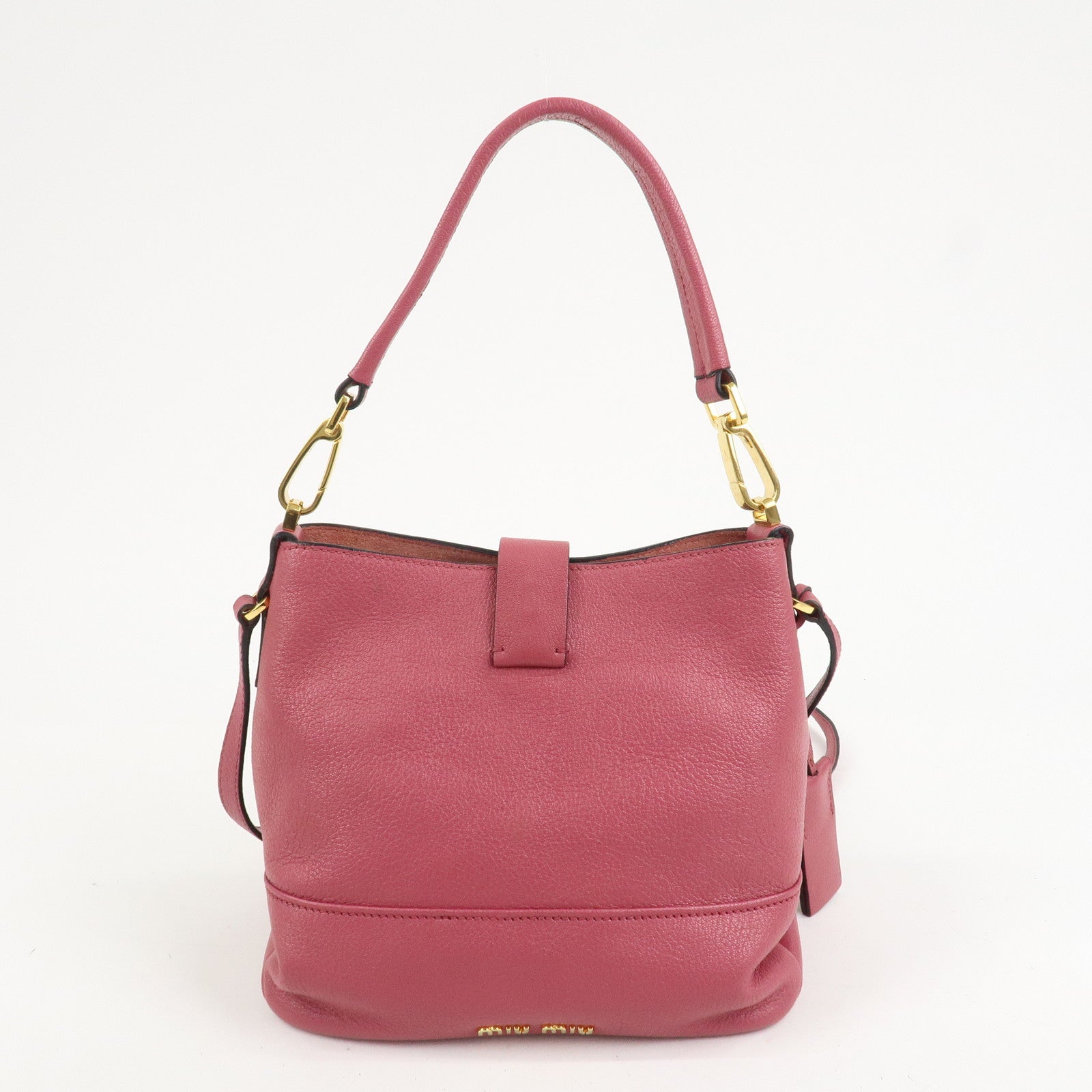MIU MIU Madras 2Way Bag Hand Bag Shoulder Bag Pink RR1951