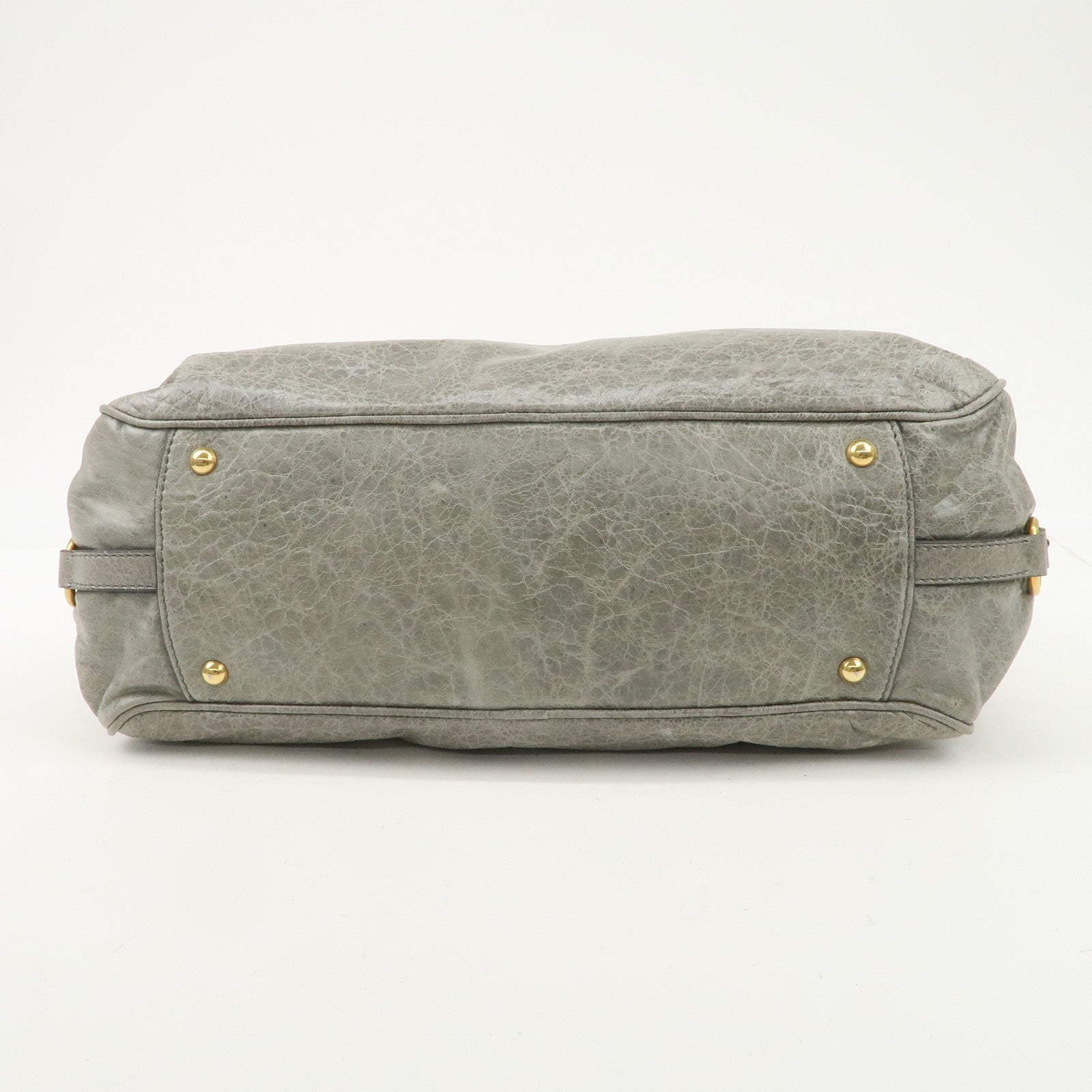 MIU MIU Nappa Leather Hand Bag Emerald Green Used