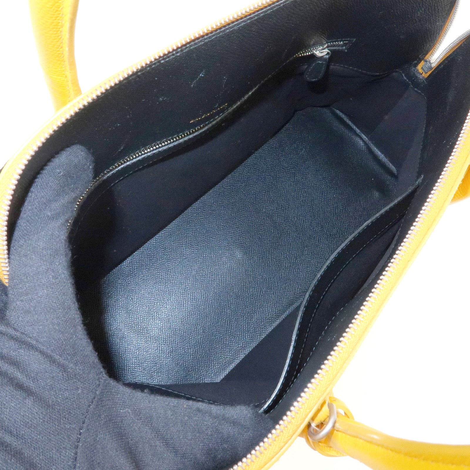 BALENCIAGA Ville Top Handle Leather 2Way Bag Hand Bag Yellow