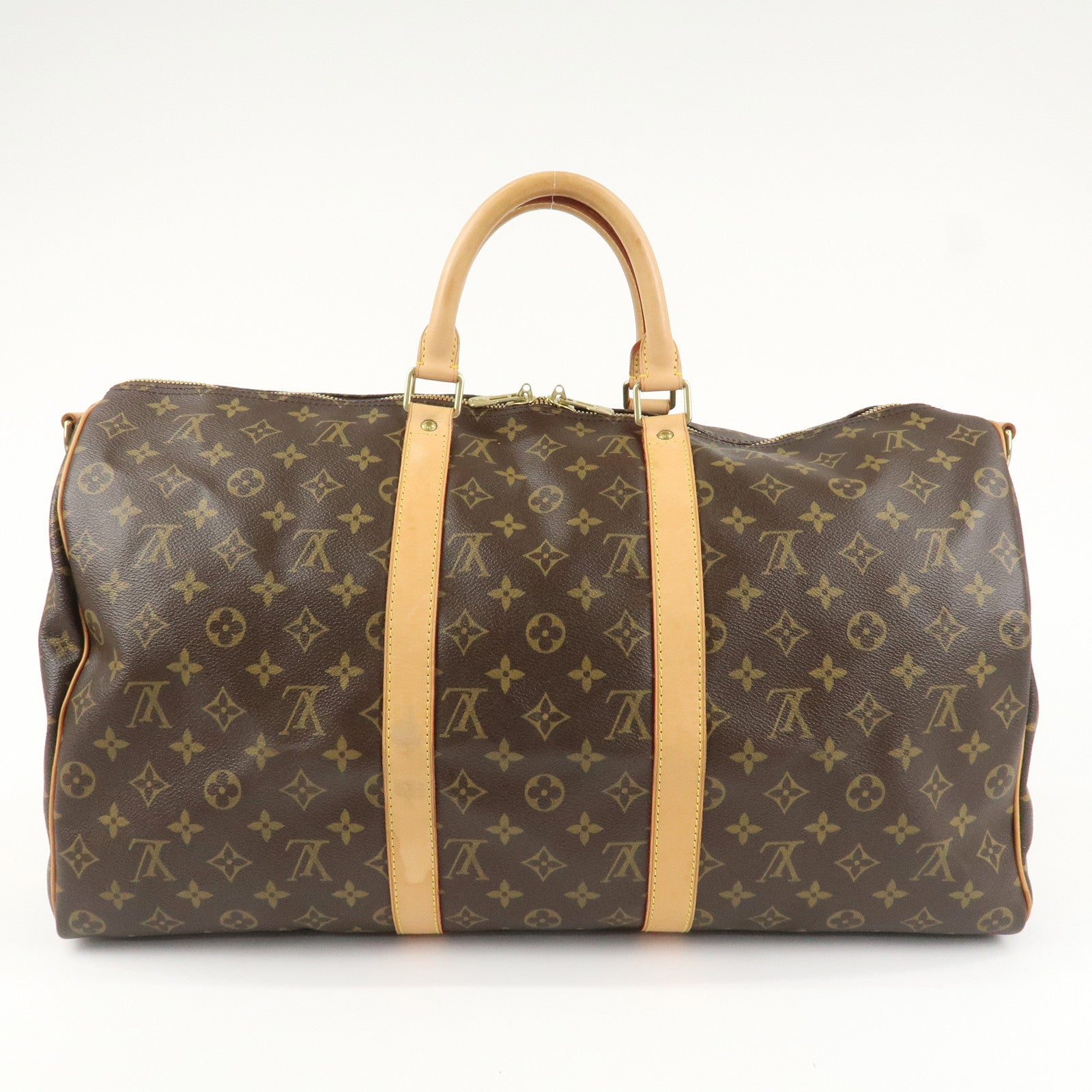Louis Vuitton Monogram Keep All 50 Boston Bag Brown M41416 Used