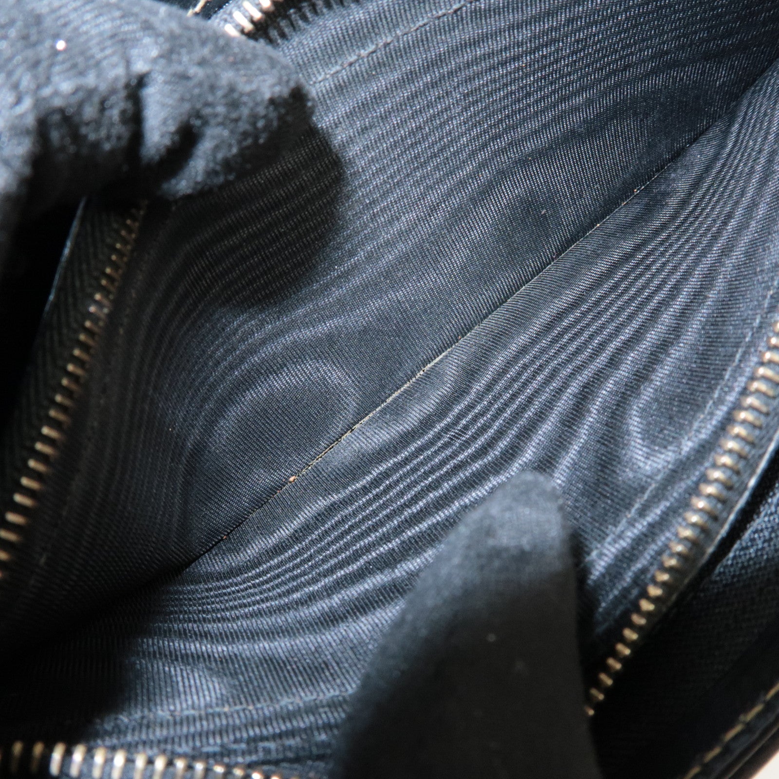 FENDI Pequin PVC Canvas Long Wallet Black Brown T20615 Used