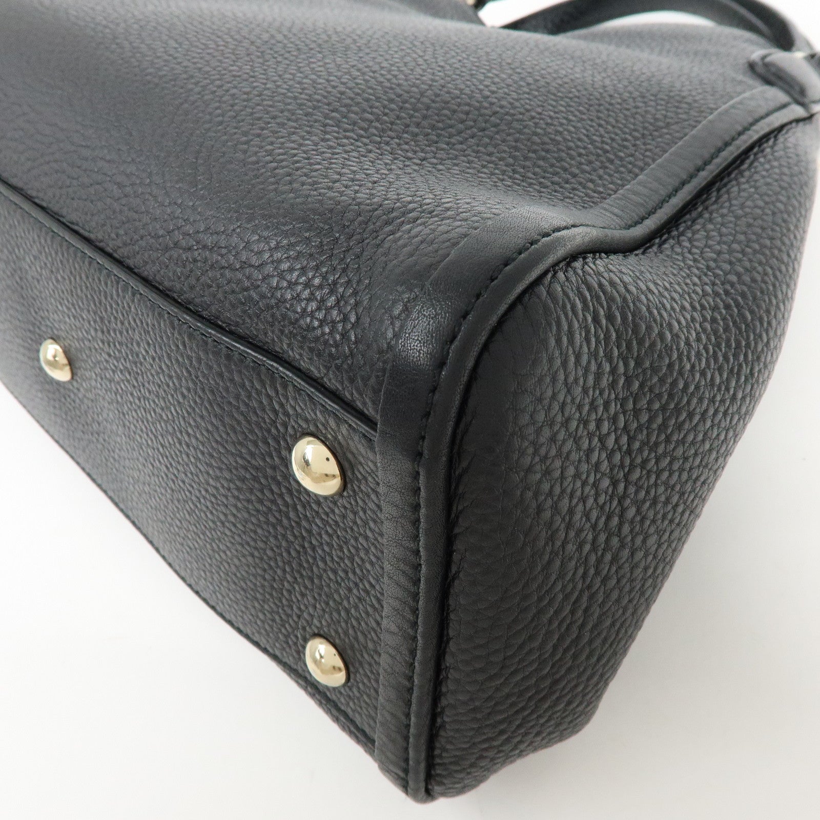 GUCCI SOHO Interlocking G 2Way Bag Hand Shoulder Bag Black 336751