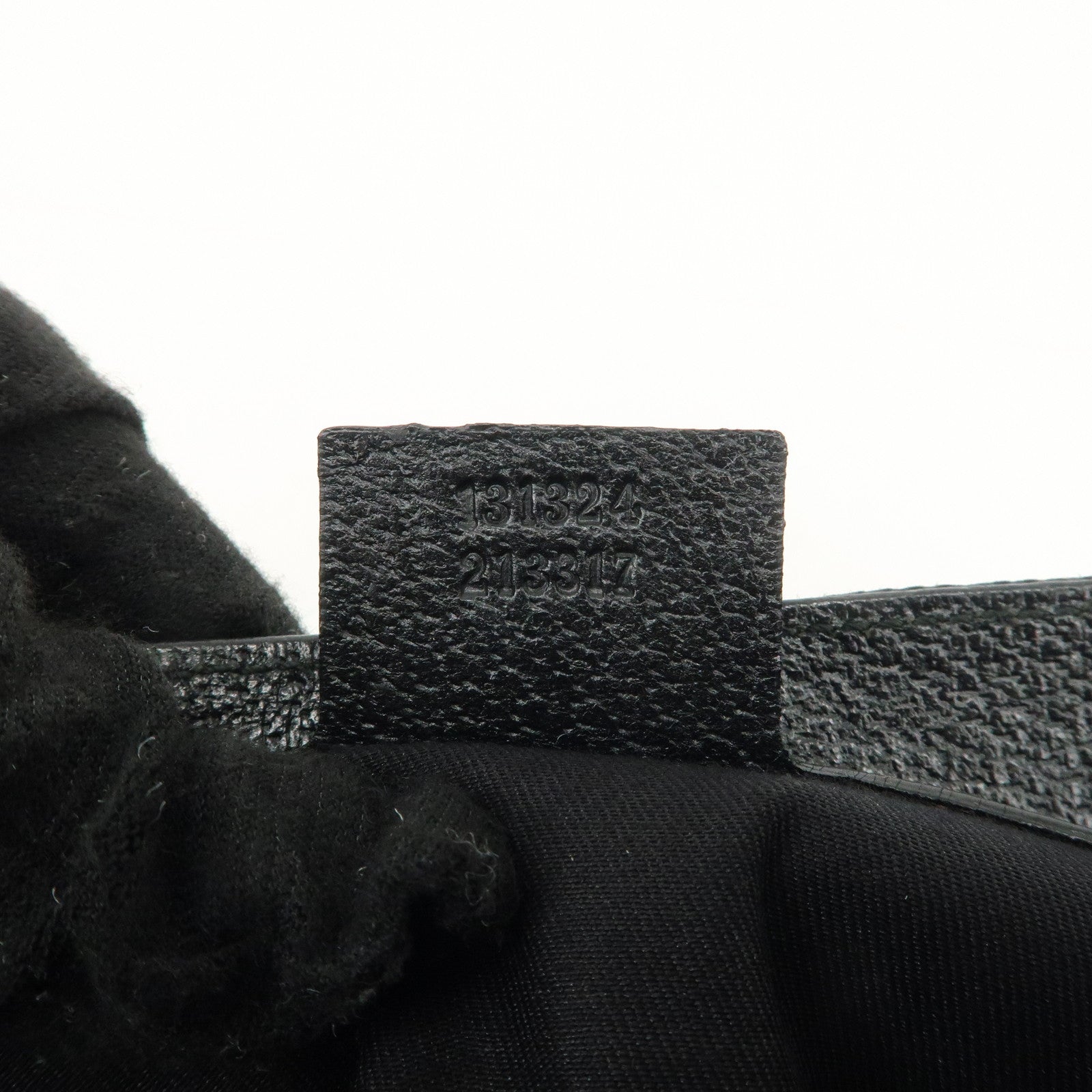 GUCCI Sherry Canvas Leather Tote Bag Hand Bag Black 131324 Used