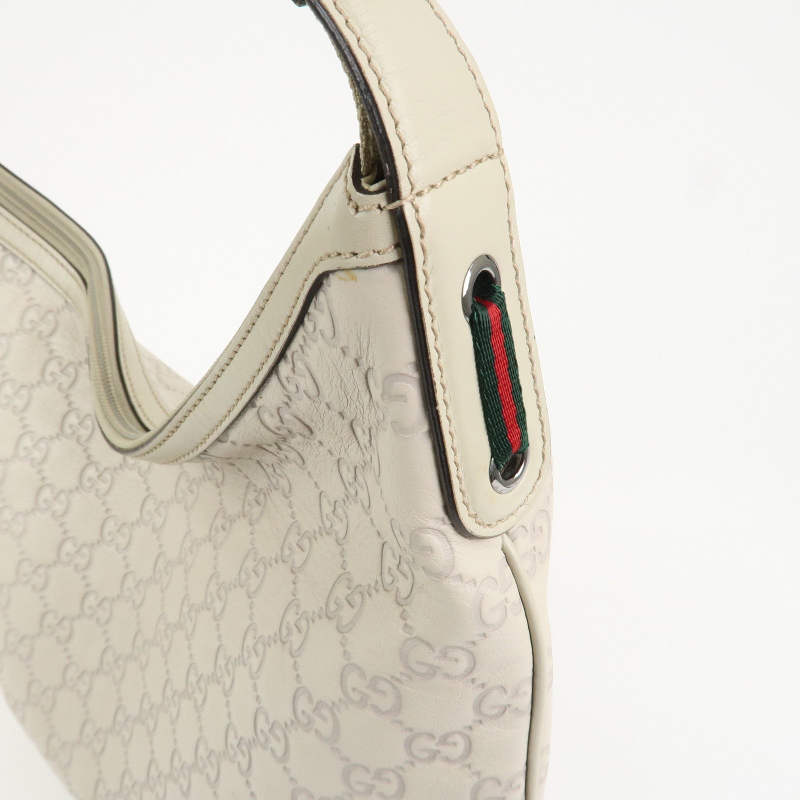GUCCI Sherry Guccissima Leather Shoulder Bag Ivory 293596