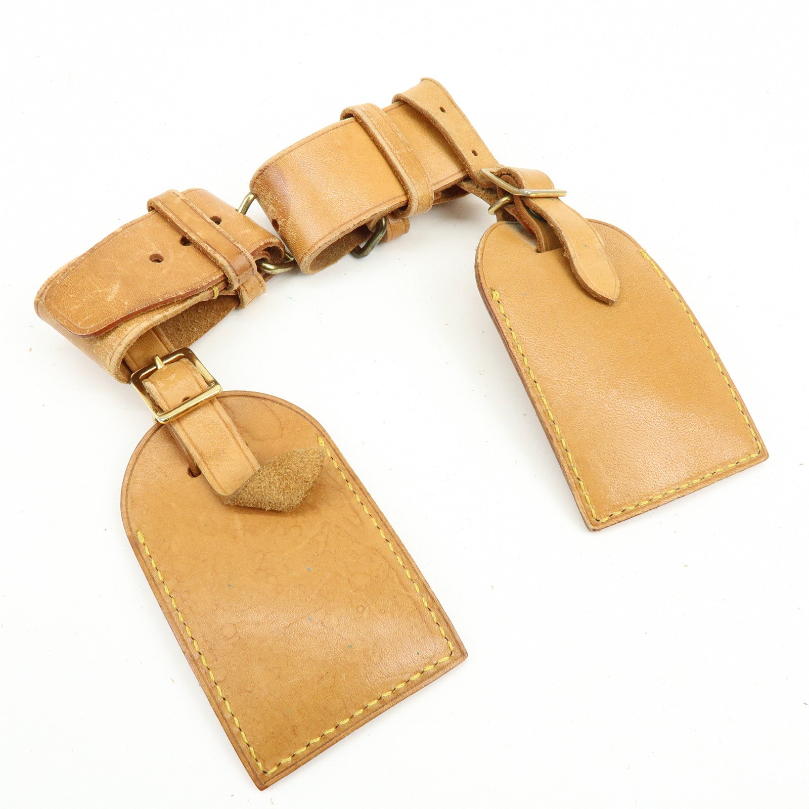Louis Vuitton Set of 10 Leather Name Tag & Poignet Natural
