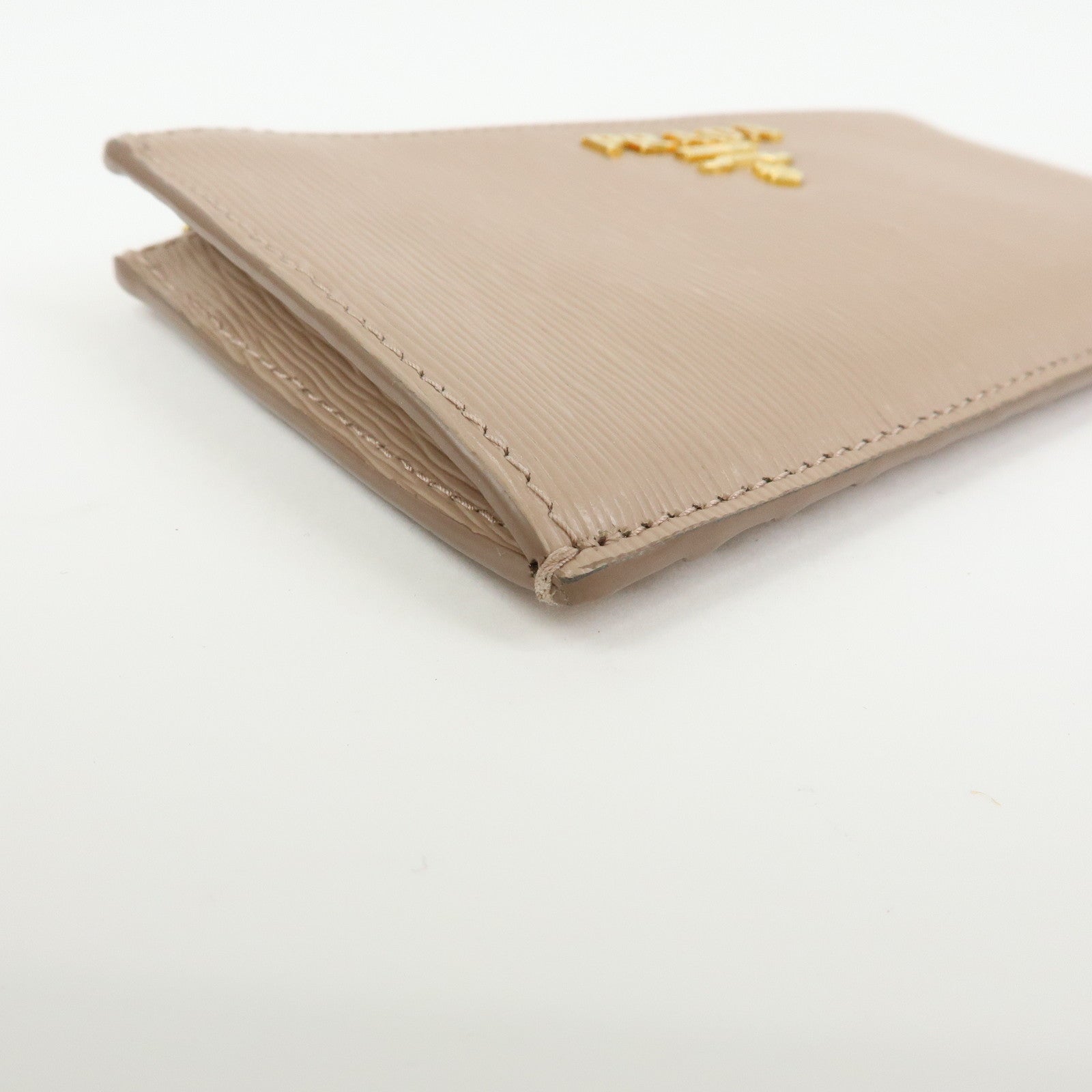 PRADA Leather Fragment Case Card Case Card Holder Pink 57884