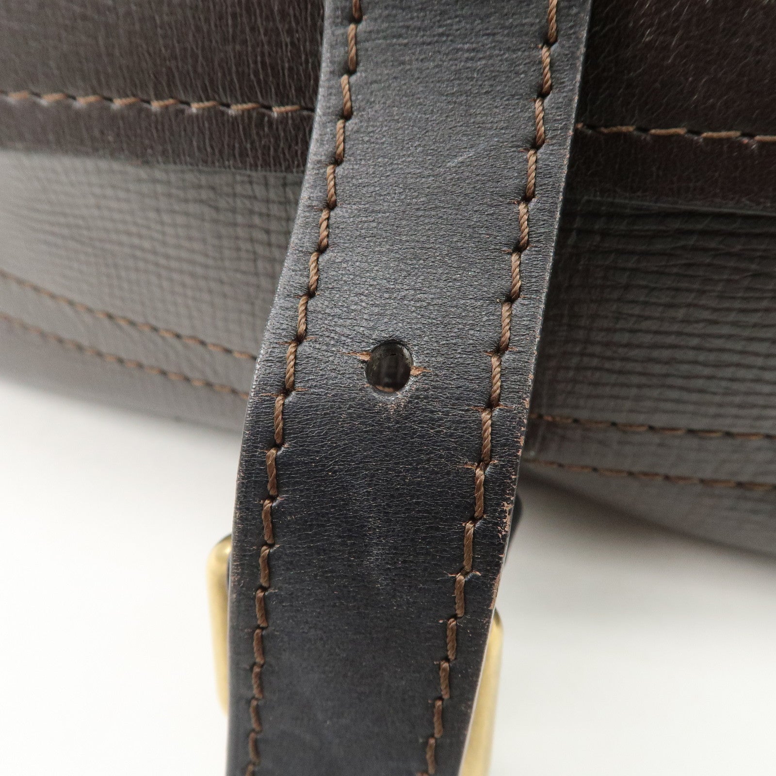 Louis Vuitton Utah Leather Ohama Style Shoulder Bag Cafe M92994 Used