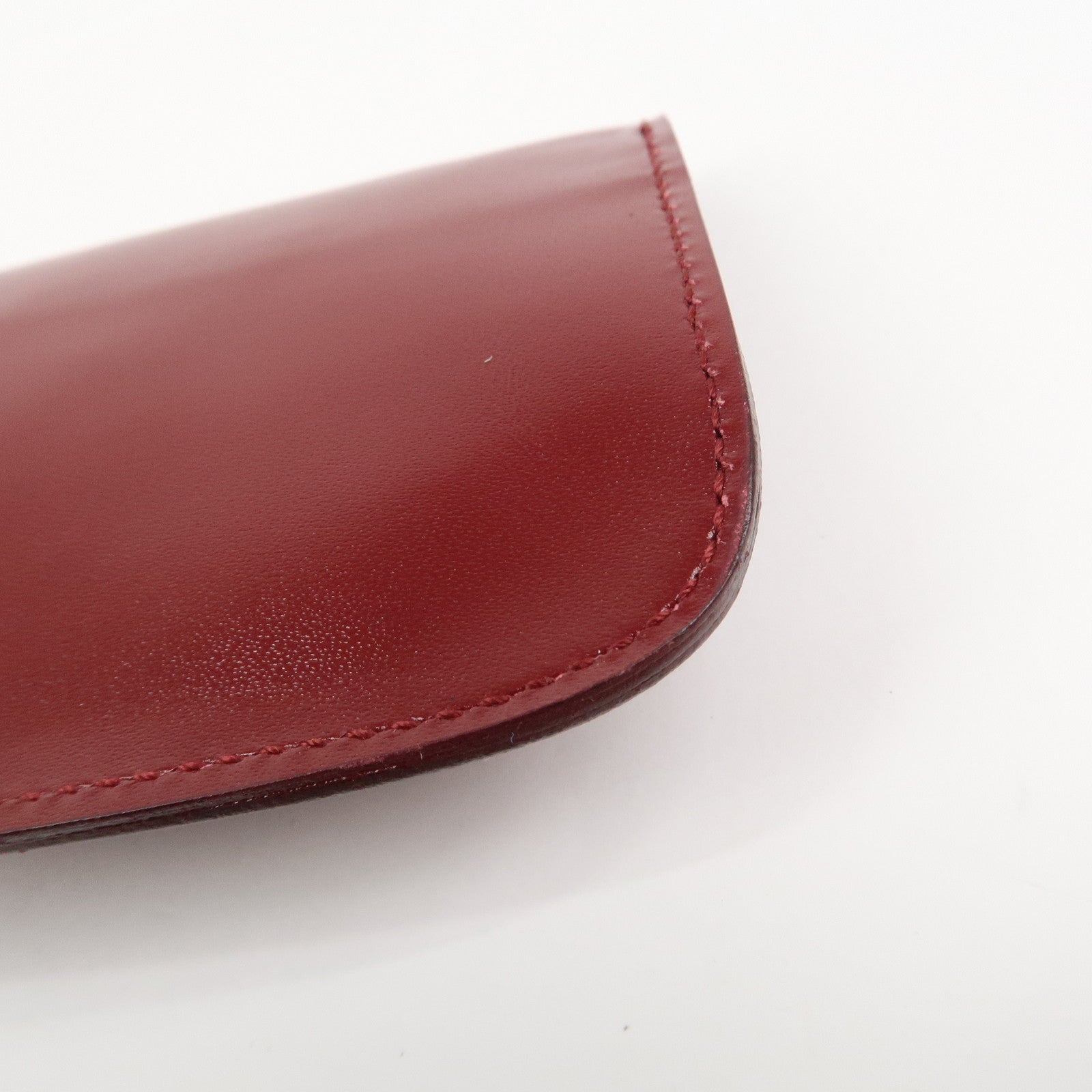 GUCCI Logo Leather Coin Case Coin Purse Red 030.2091