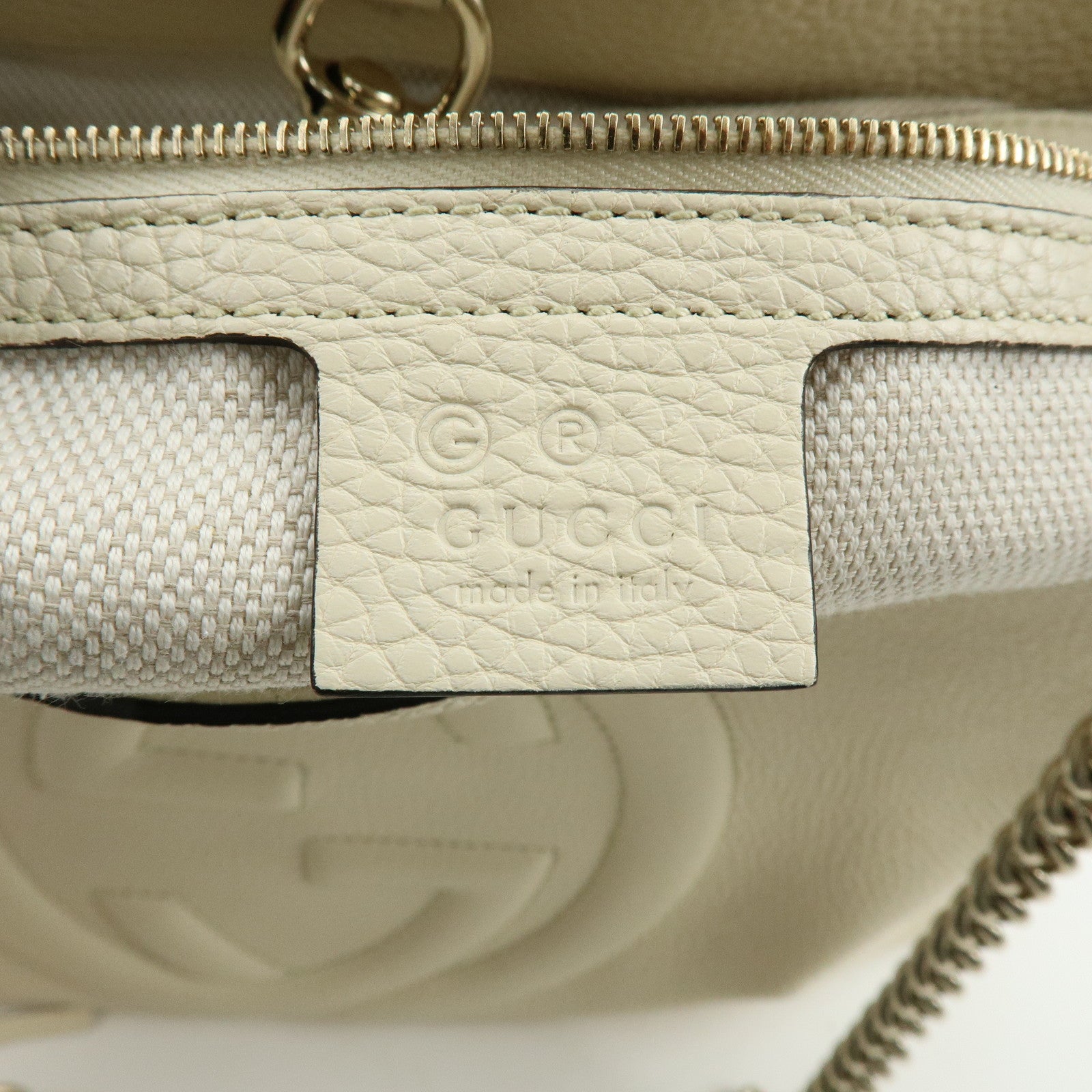 GUCCI SOHO Interlocking G Calf Leather Chain Shoulder Bag 536196