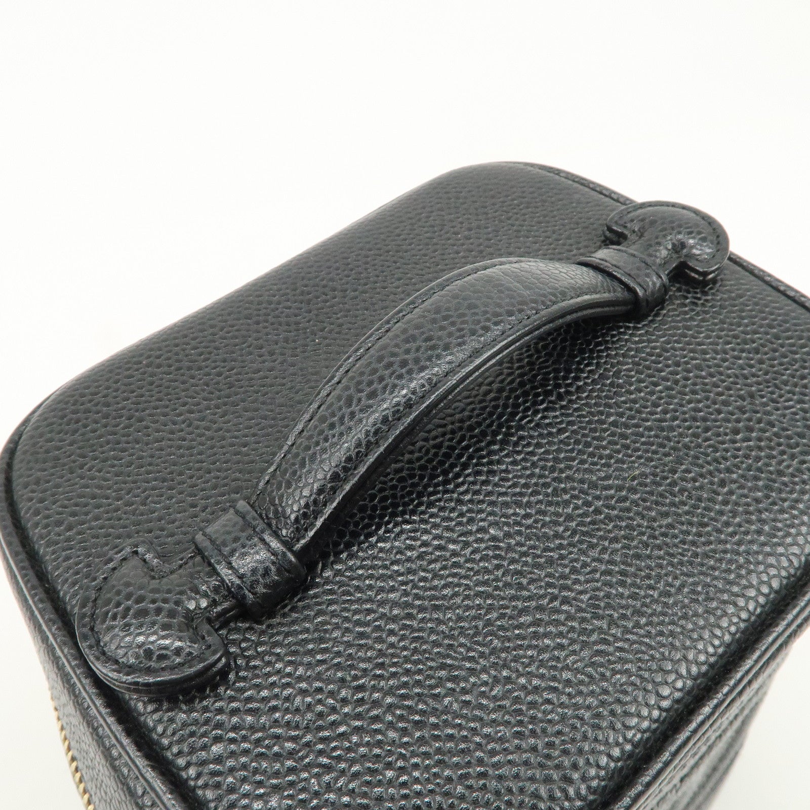 CHANEL COCO Mark Caviarskin Vanity Bag Hand Bag Black A01998