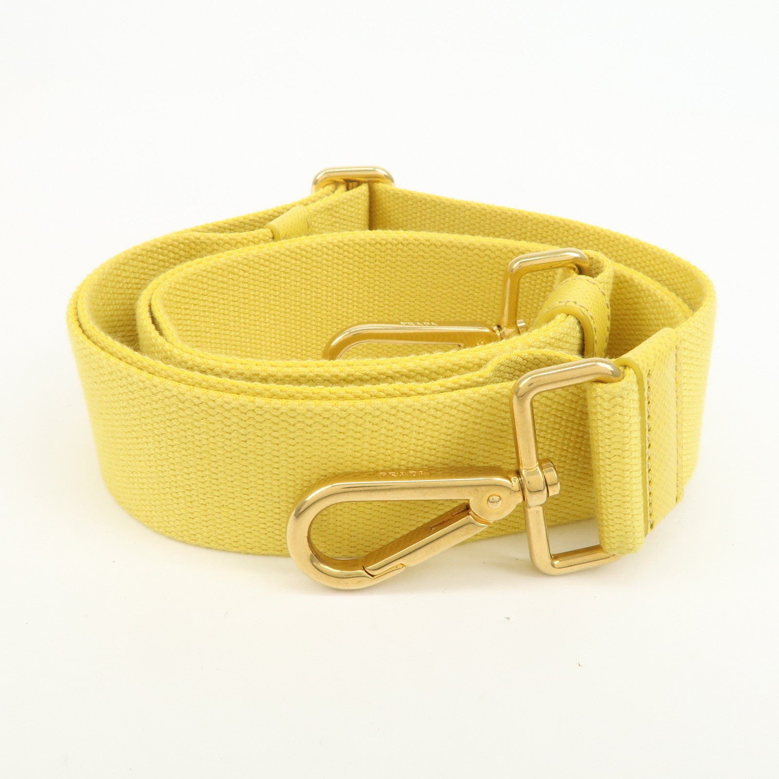 PRADA Canapa Mini Canvas 2Way Bag Hand Bag Yellow Orange 1BG439