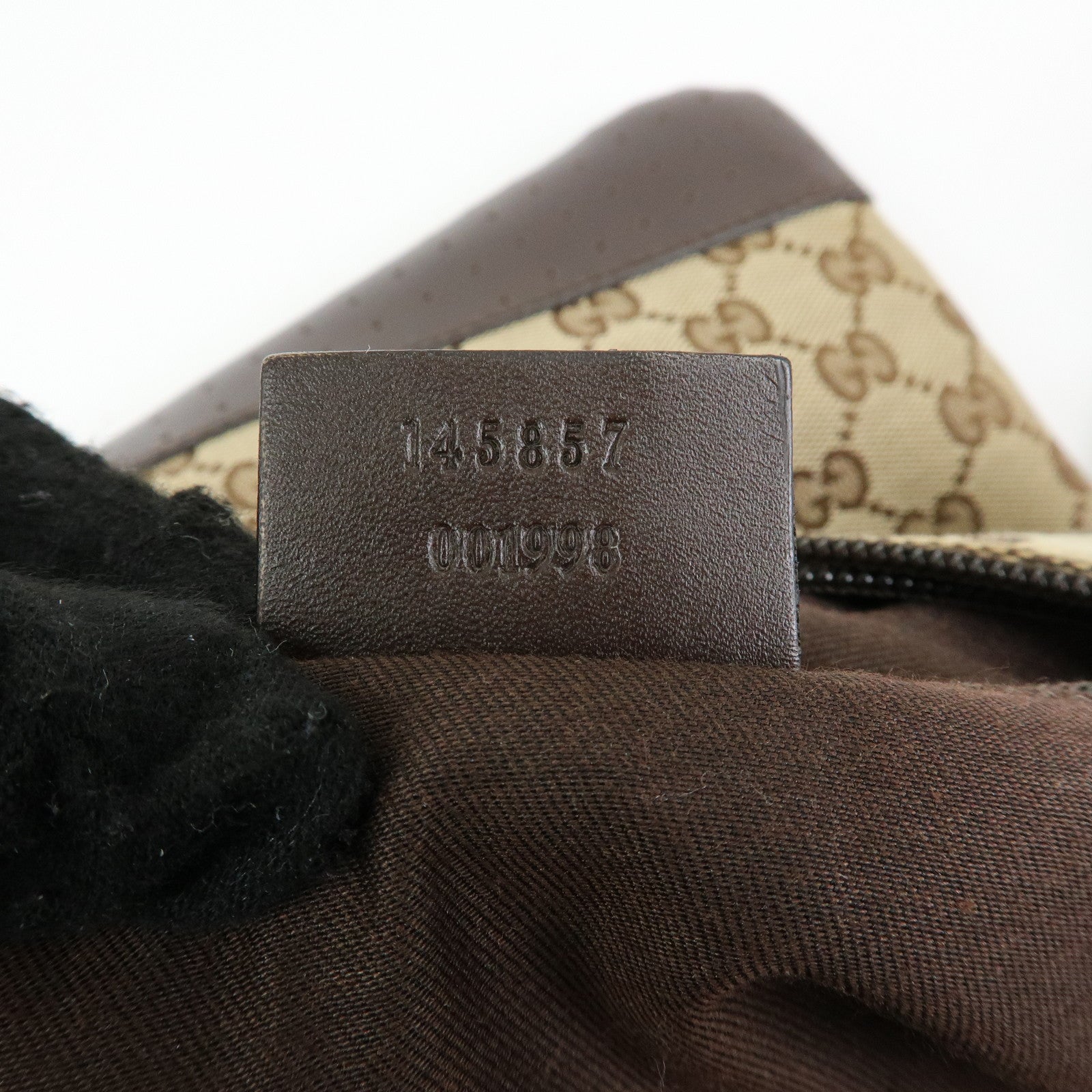 GUCCI GG Canvas Leather Shoulder Crossbody Bag Beige Brown 145857