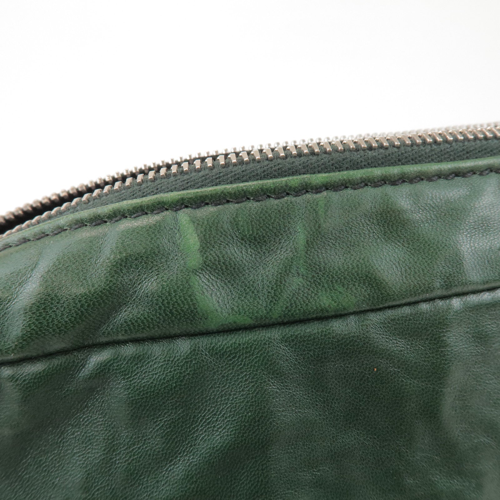 PRADA Triangle Logo 2Way Leather Hand Bag Shoulder Bag Green