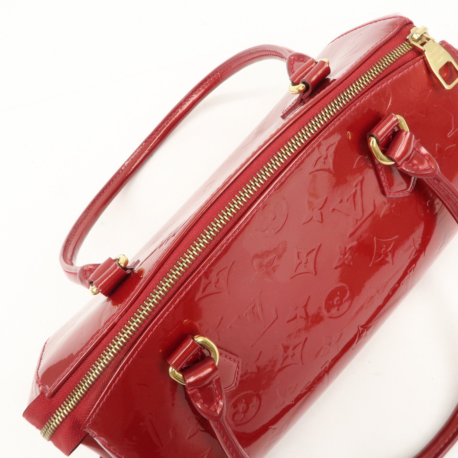 Louis Vuitton Monogram Vernis Sherwood PM Hand Bag Pomme d'Amour VI0131 Used