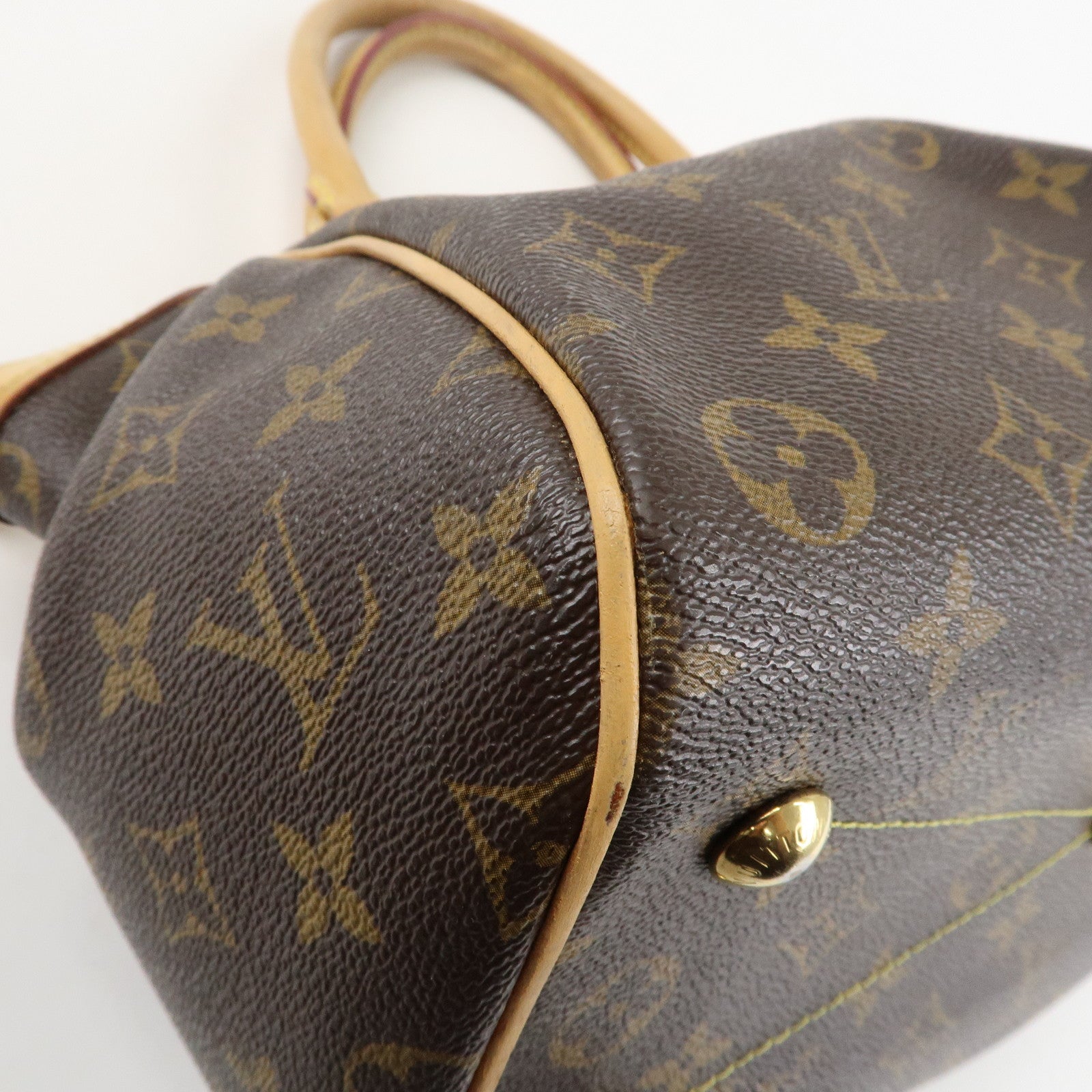 Louis Vuitton Monogram Canvas Tivoli PM Hand Bag Brown M40143 Used