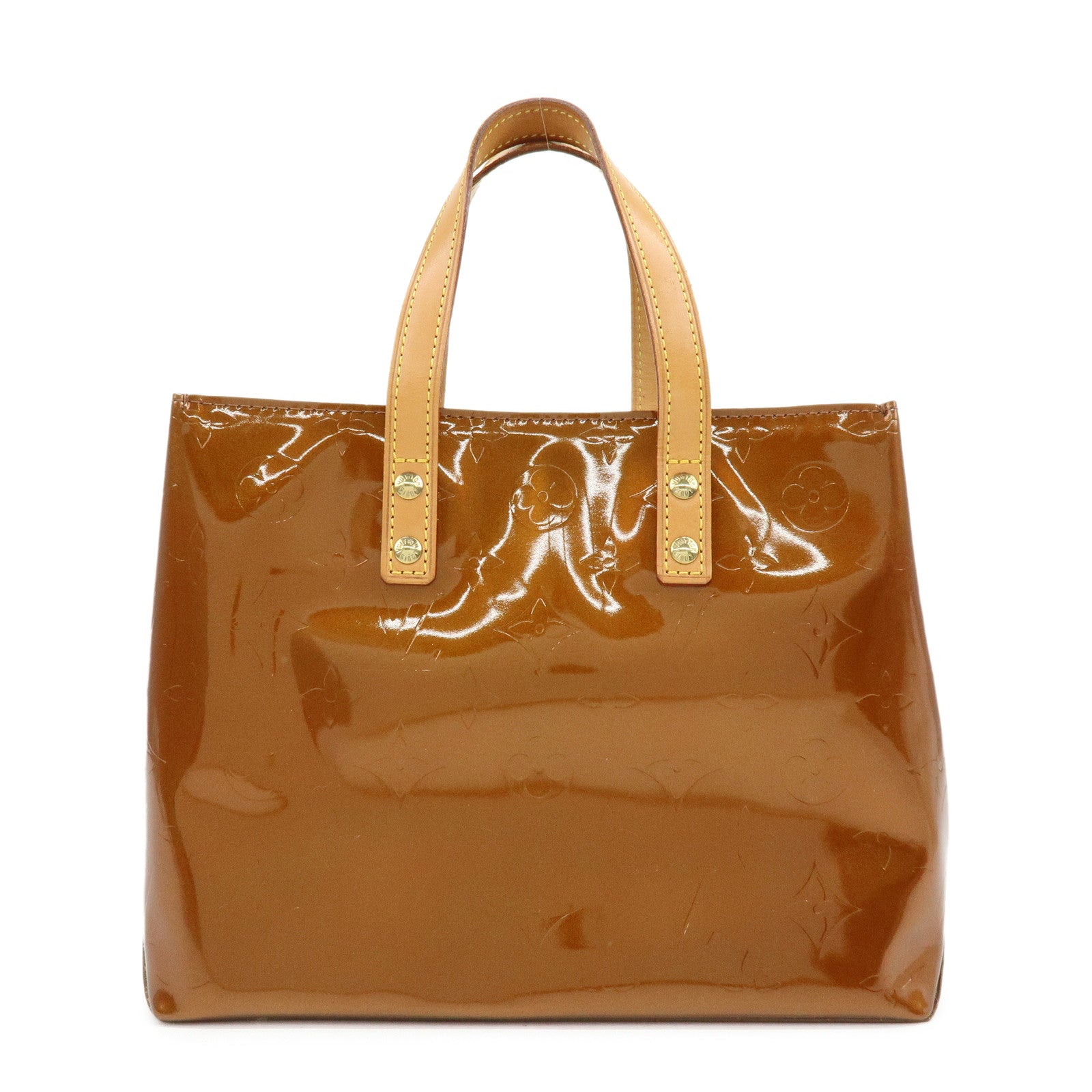 Louis Vuitton Monogram Vernis Reade PM Hand Bag Bronze M91146