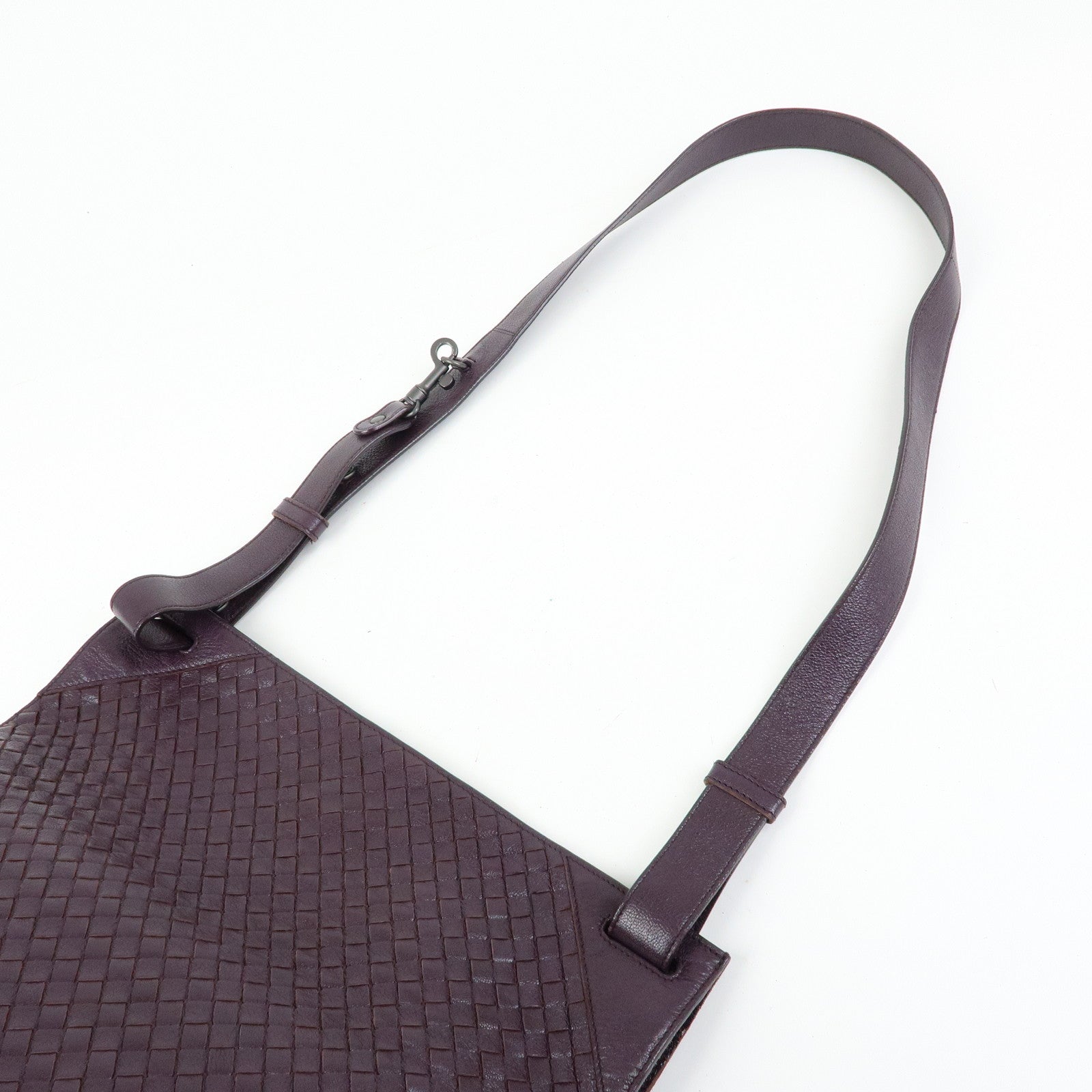 BOTTEGA VENETA Intrecciato Leather Shoulder Crossbody Bag Purple